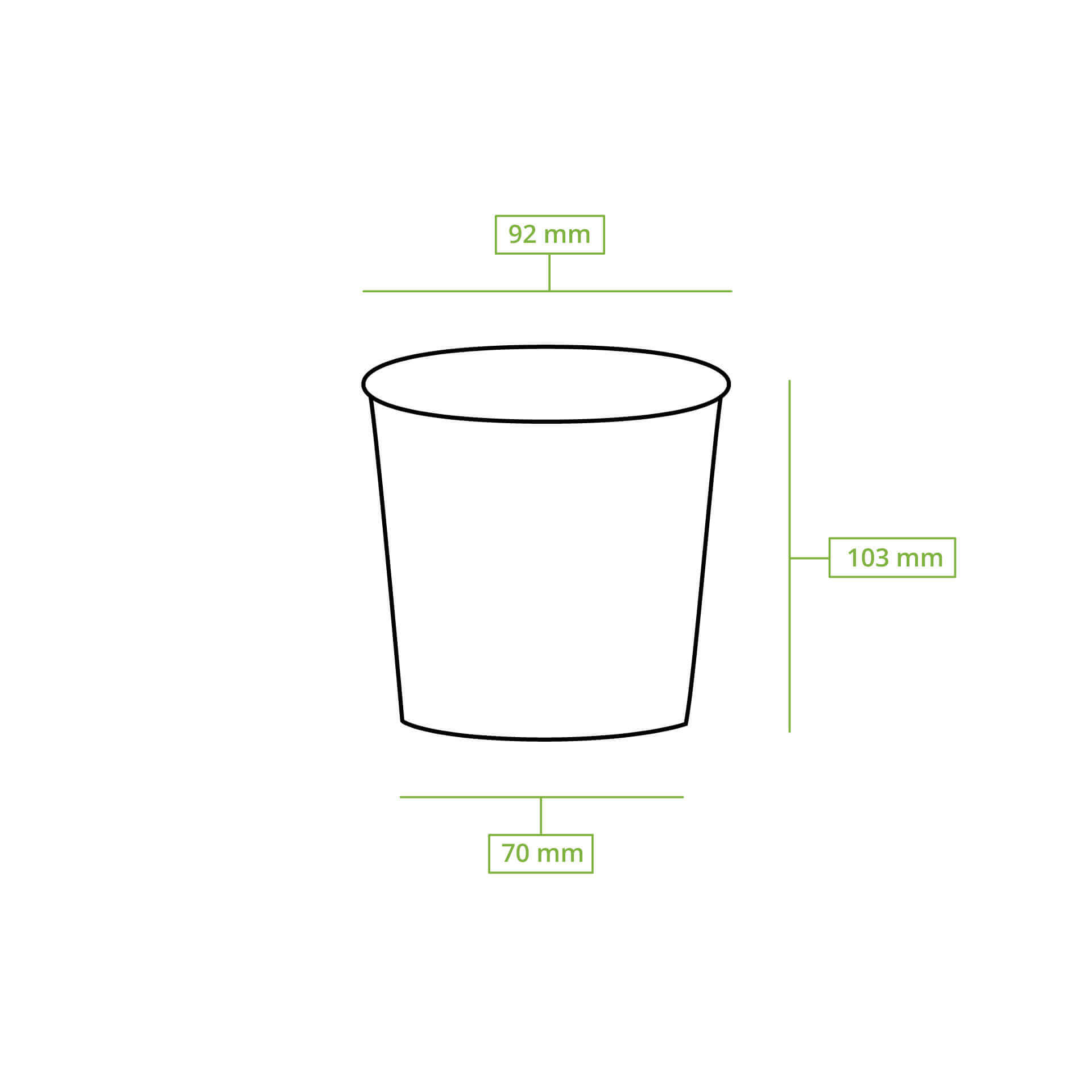 Eisbecher aus Pappe XXL, 400 ml, max. 450 ml, Ø 92 mm, weiß