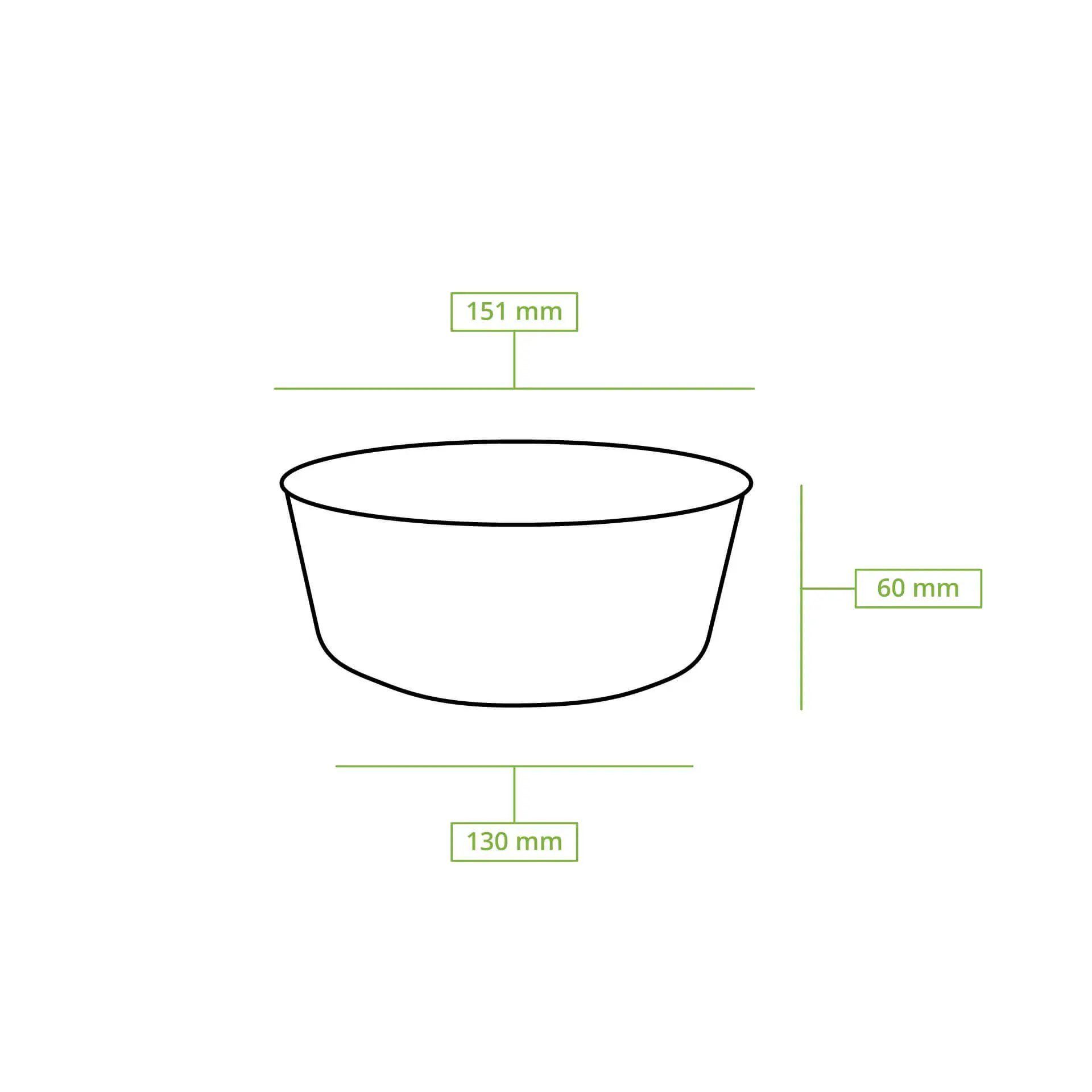 Reusable bowls "merways Bowl" 650 ml, Ø 150 mm, spinach / dark green