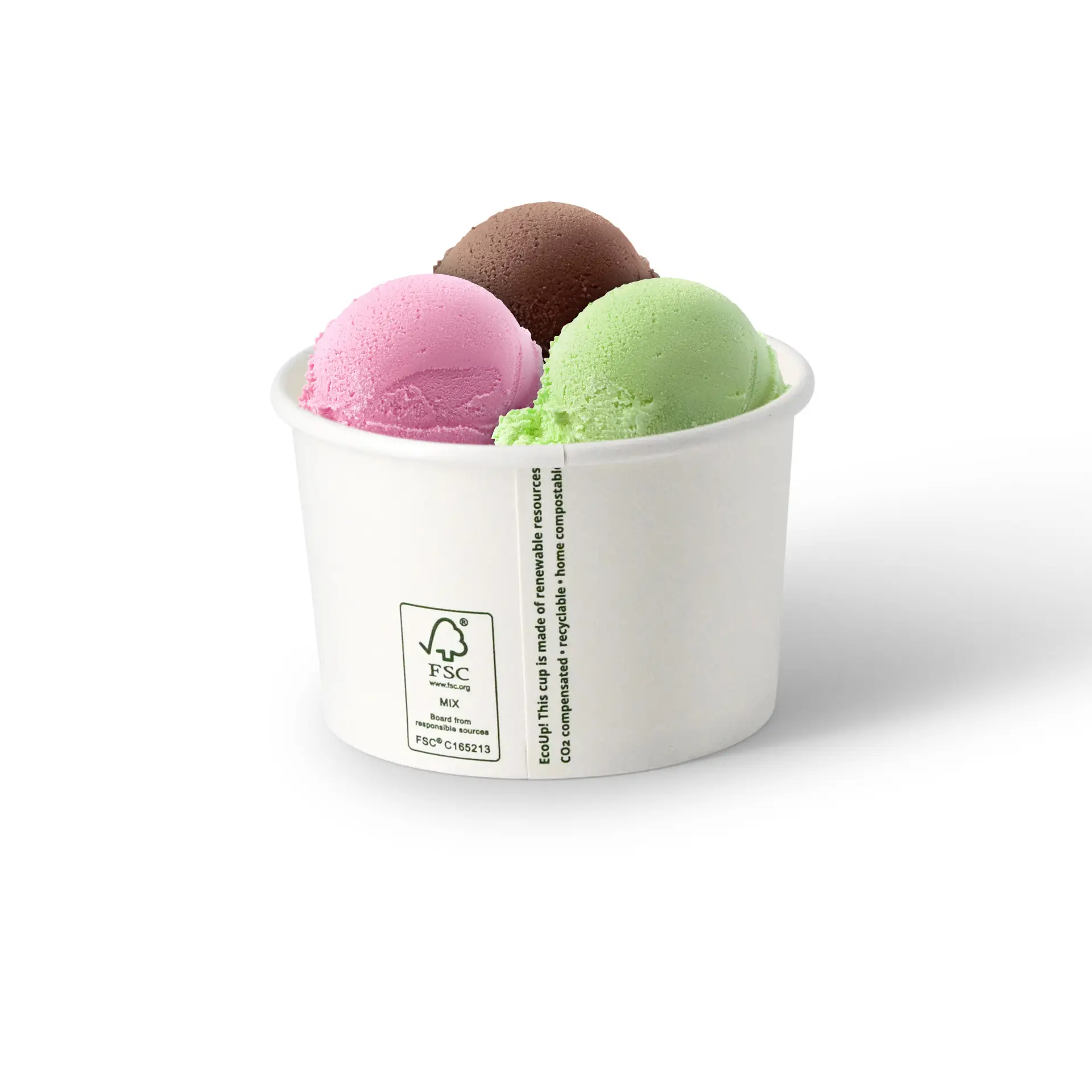 8 oz, max. 9.5 oz Paper Ice Cream Cups M, Ø 92 mm, white