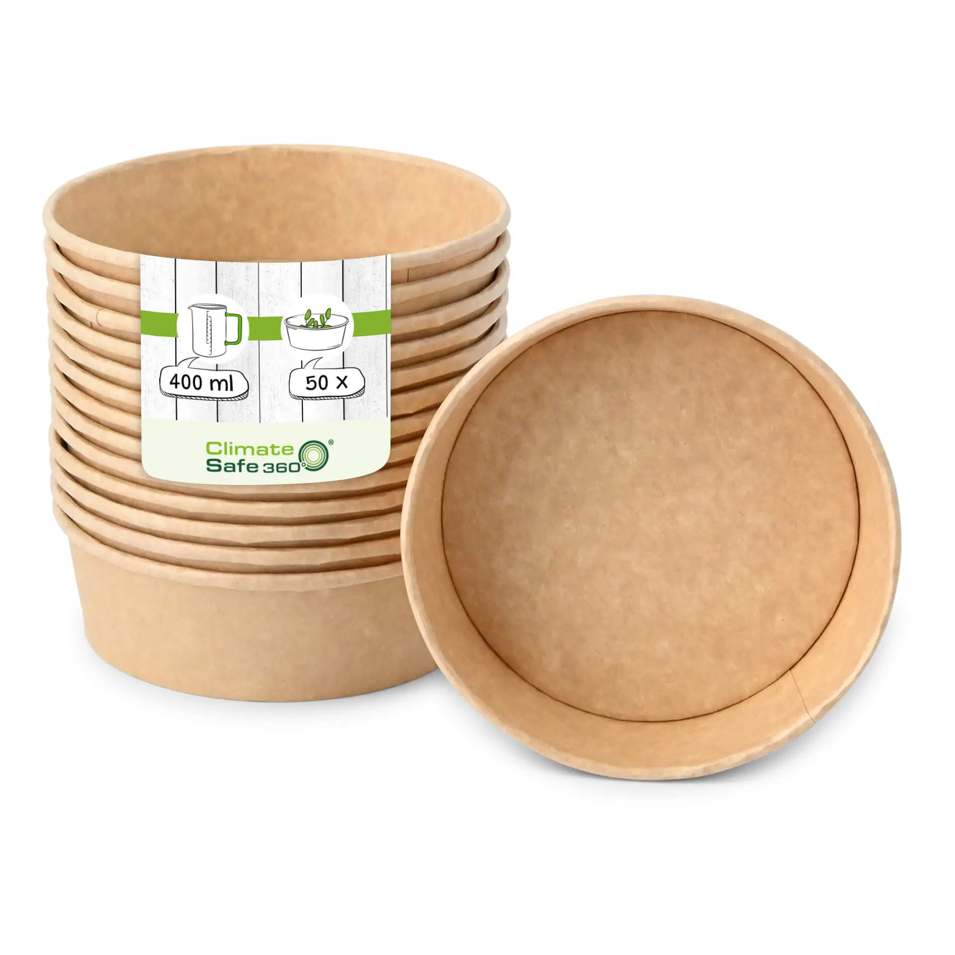 Cardboard-bowls 400 ml, Ø 150 mm, brown, round