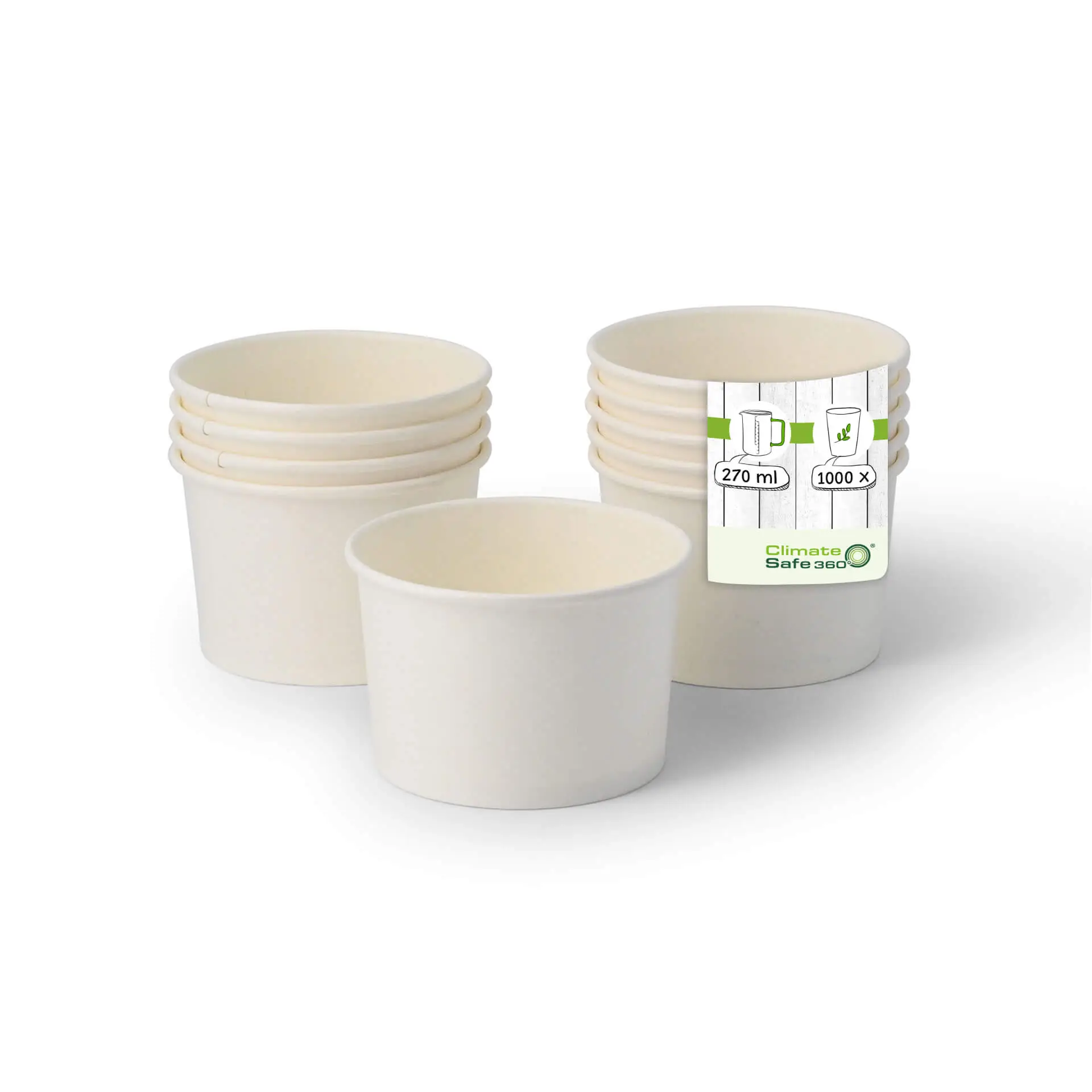 8 oz, max. 9,5 oz Paper-ice-cream cups M, Ø 92 mm, white