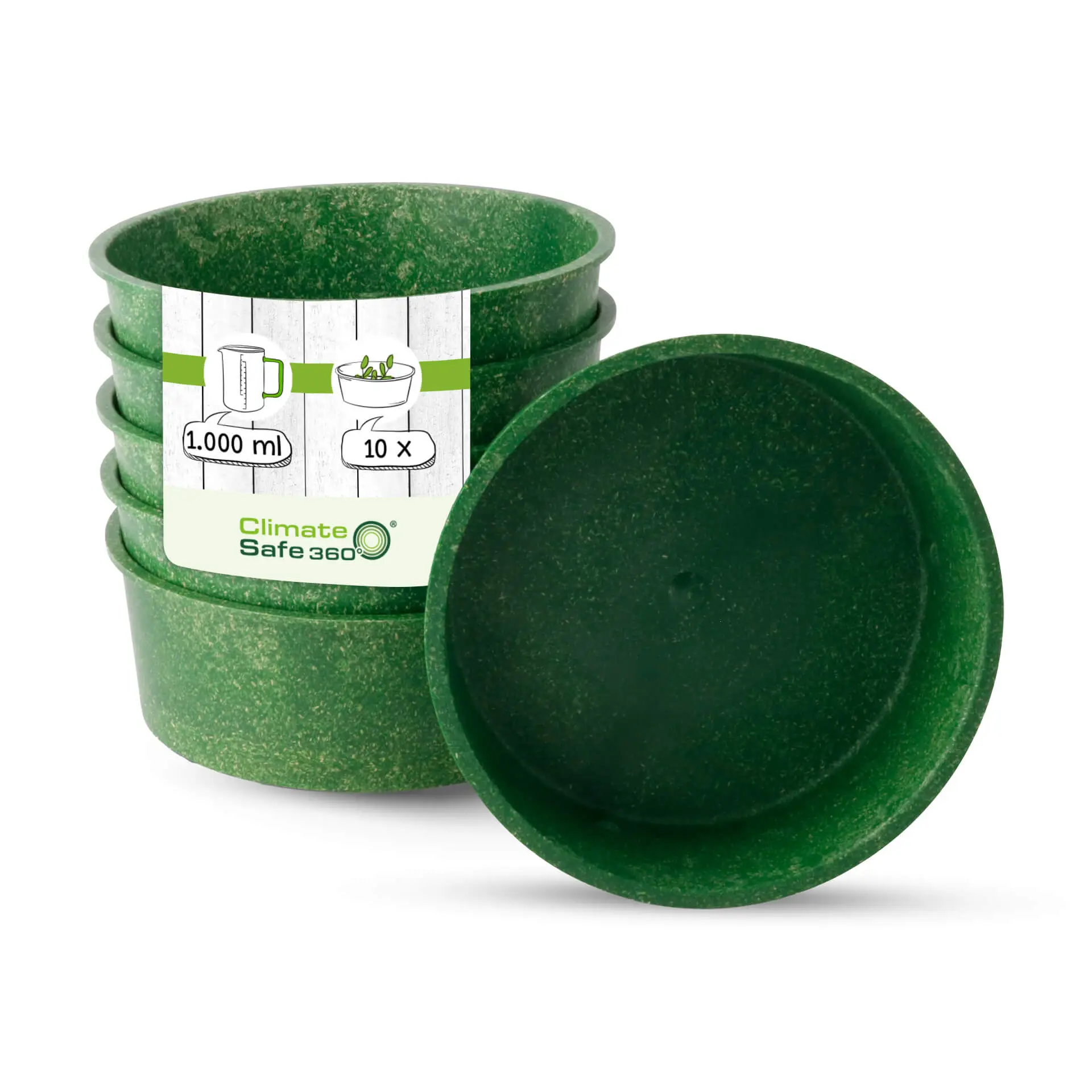 Reusable bowls "merways Bowl" 1000 ml, Ø 185 mm, spinach / dark green