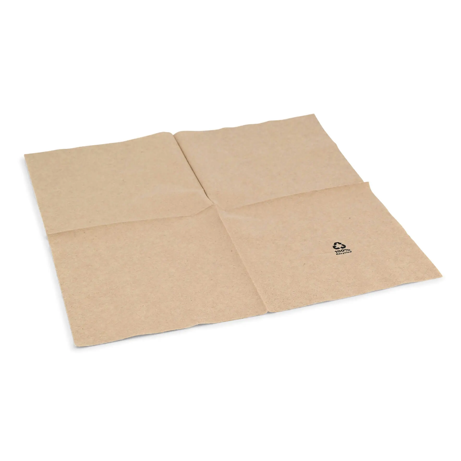 Servietten aus Recyclingpapier, 33 x 33 cm, 2-lagig, 1/4 Falz, braun