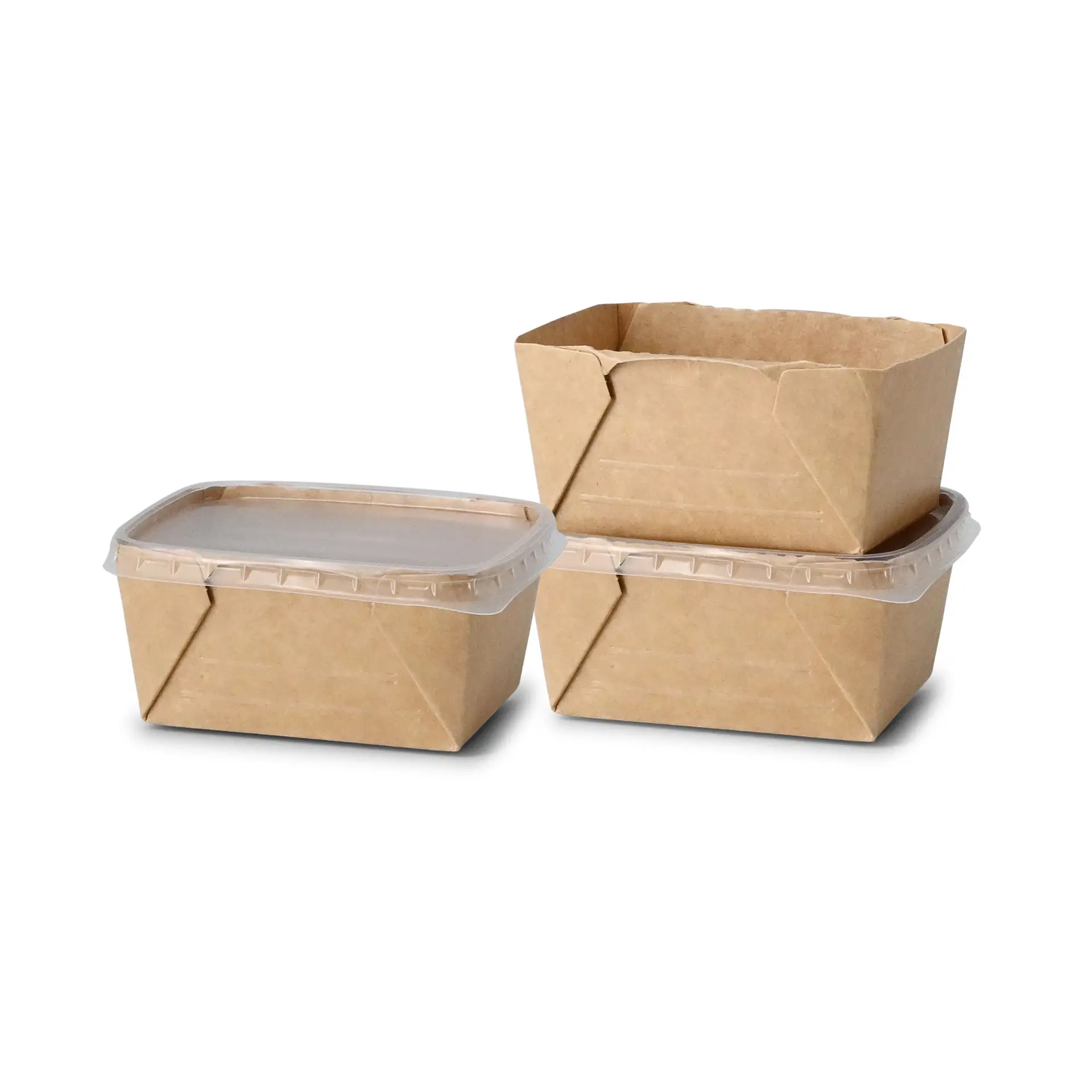 Cardboard-deli containers 250 ml, 10.5 x 8 x 5 cm, brown, rectangular, PE-coated