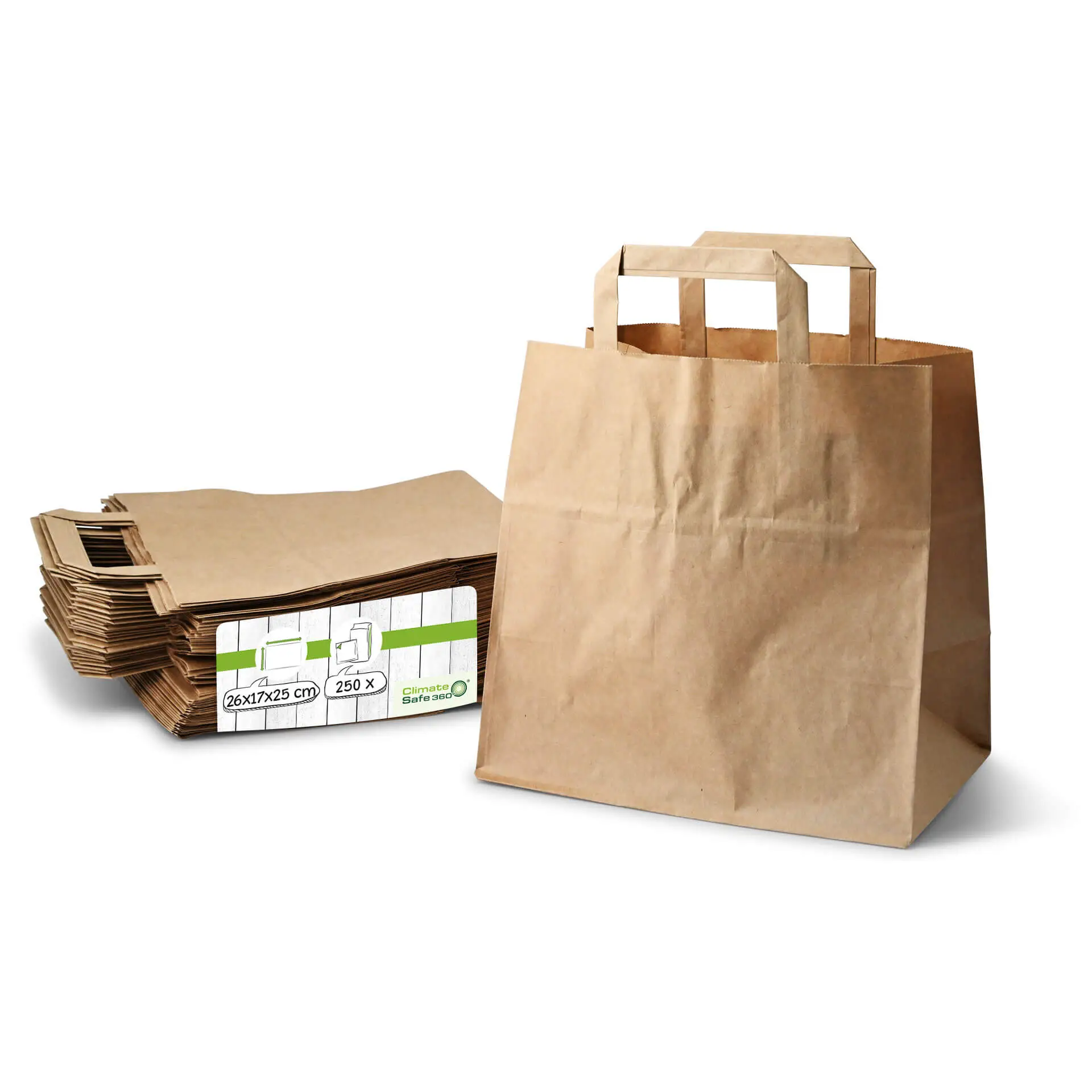 Recycling paper-carrier bags L, 26 x 17 x 25 cm, brown