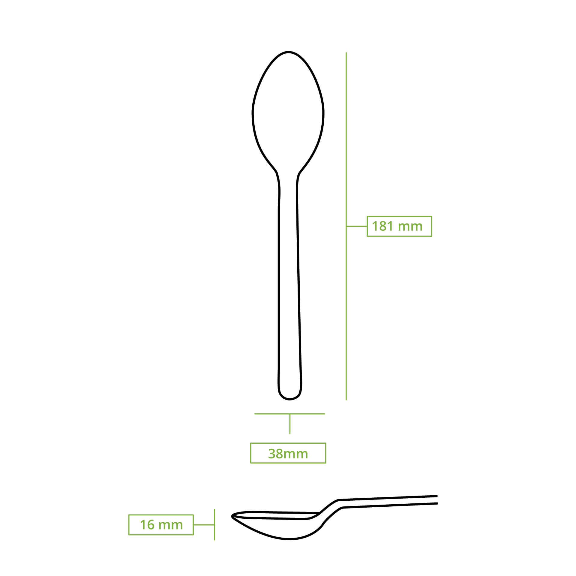 Mehrweg Löffel "Häppy Cutlery" 18 cm, natur