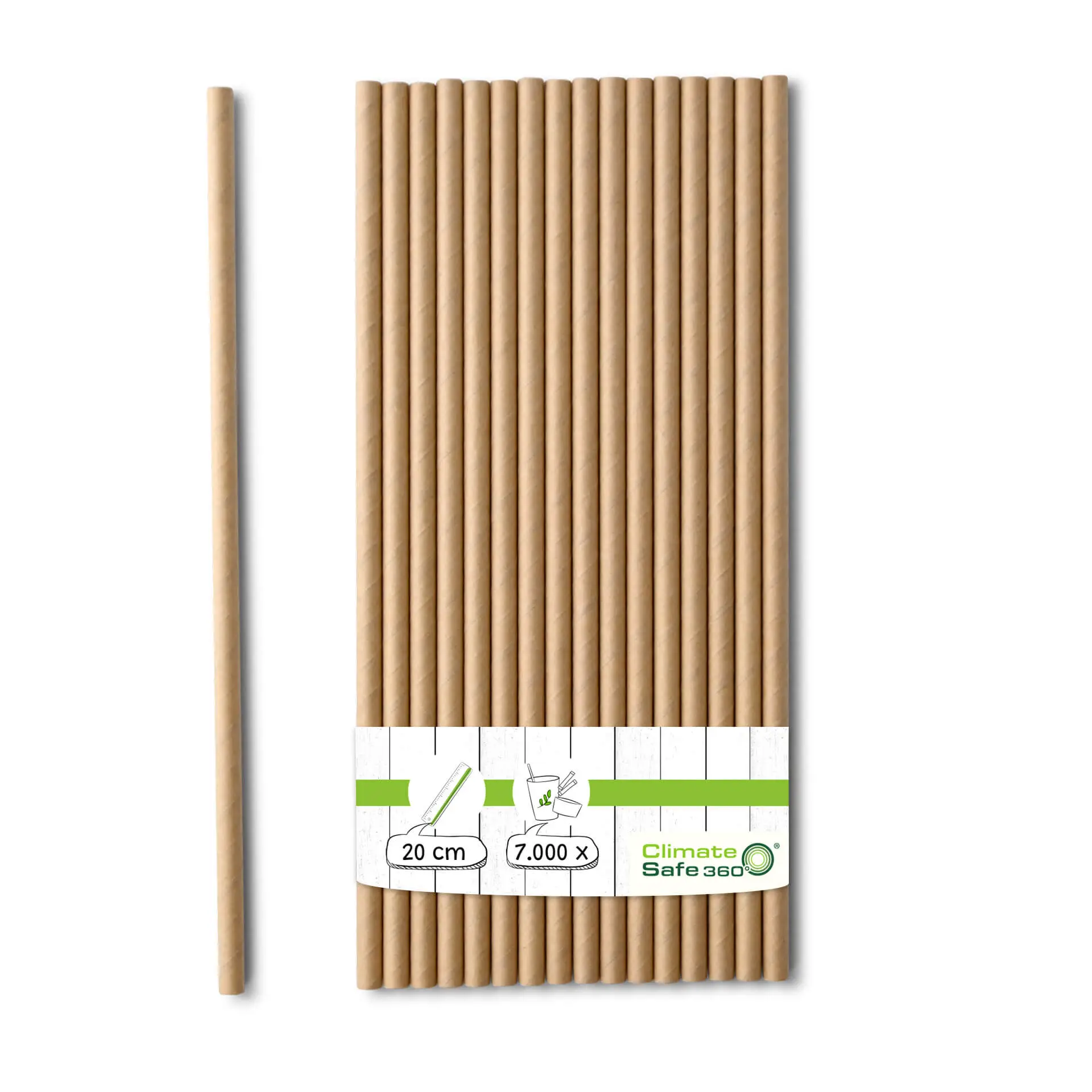 20 cm, Ø 0.6 cm Paper-straws, kraft