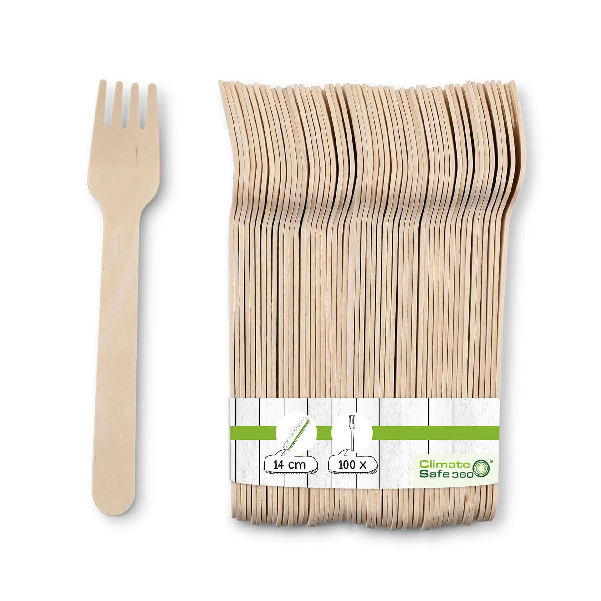 Wooden forks 14 cm, bio-coated