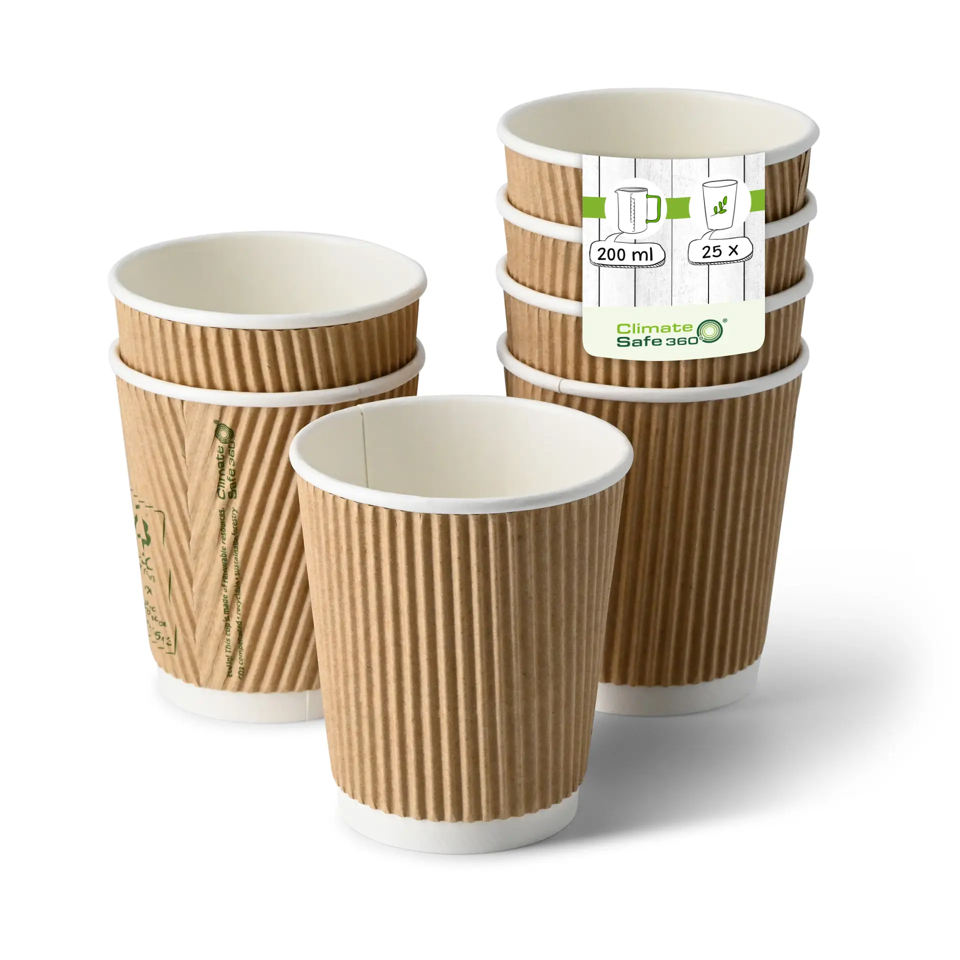 8 oz Ripple cup / Coffee Cups, Ø 80 mm, kraft