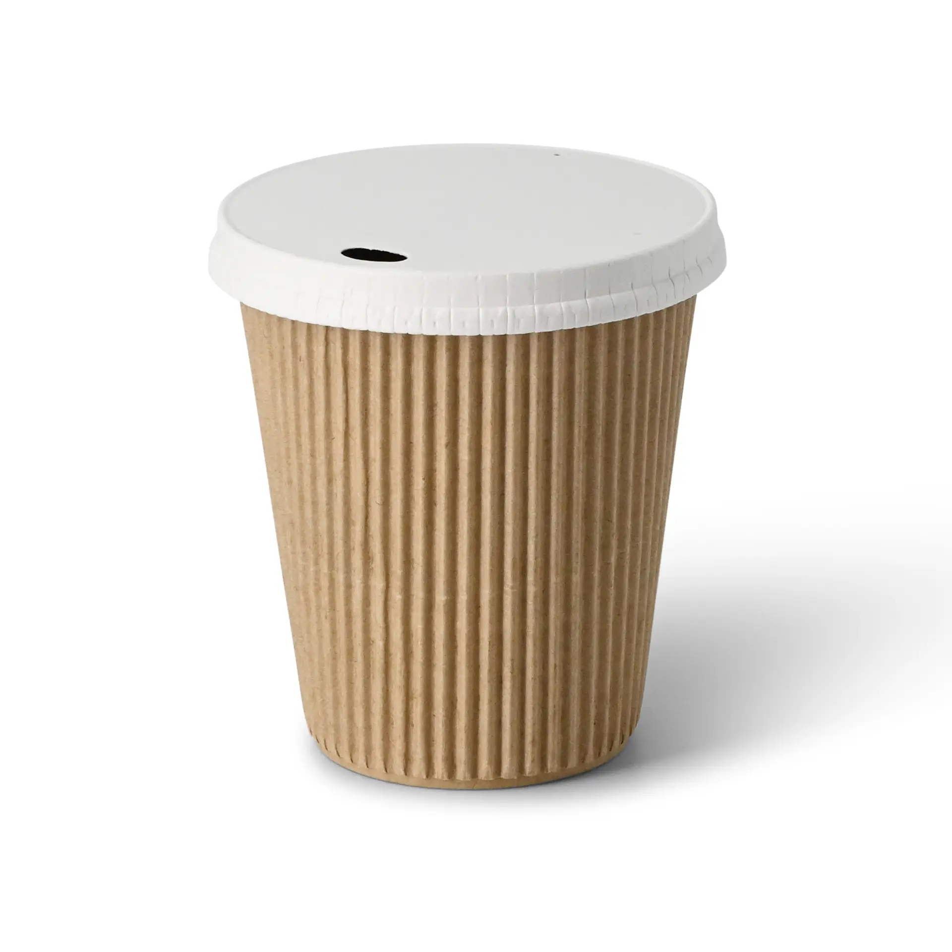 Riffelbecher / Kaffee to go Becher 250 ml / 10 oz, Ø 90 mm, braun