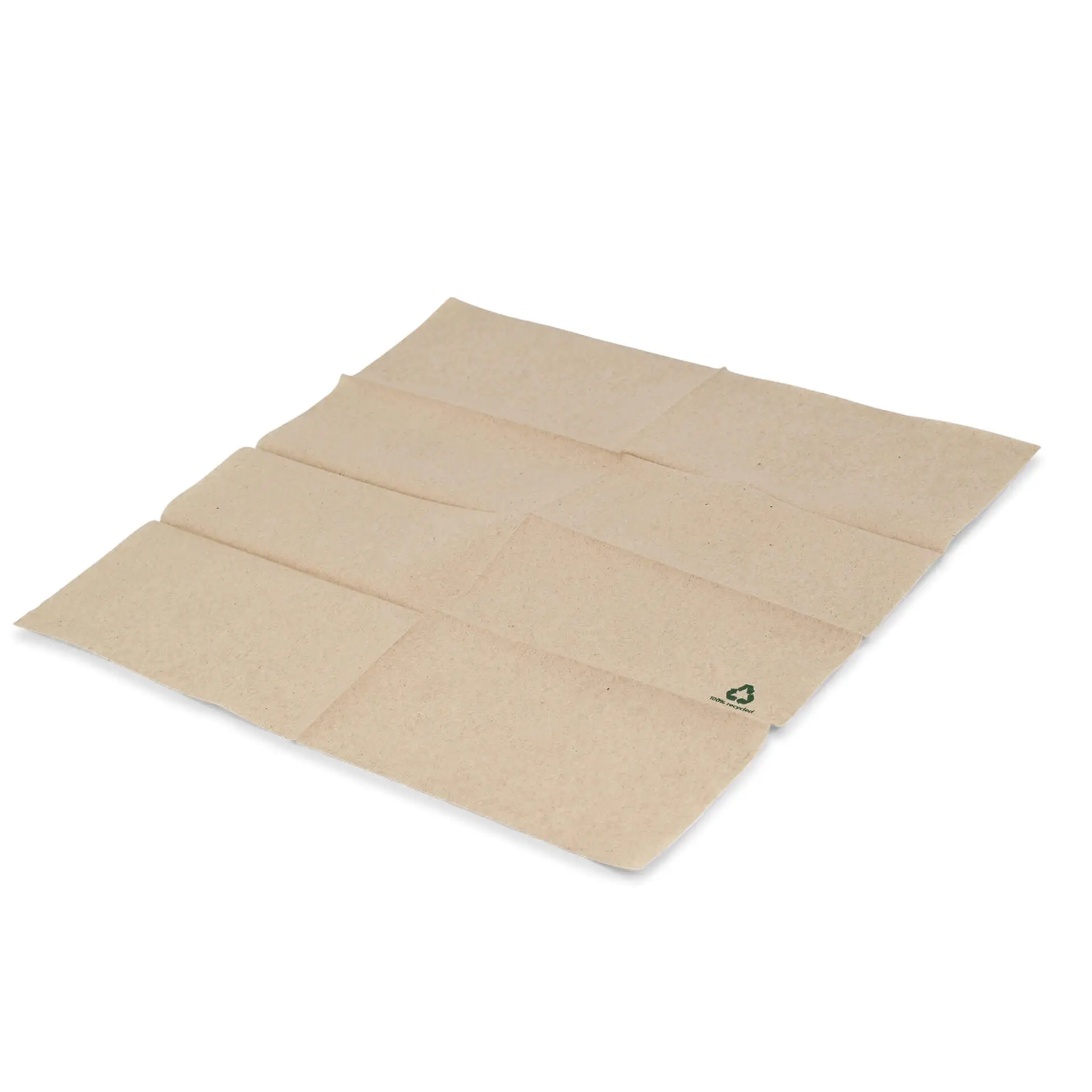 Servietten aus Recyclingpapier, 32 x 32 cm, 1-lagig,  1/8 Falz, braun