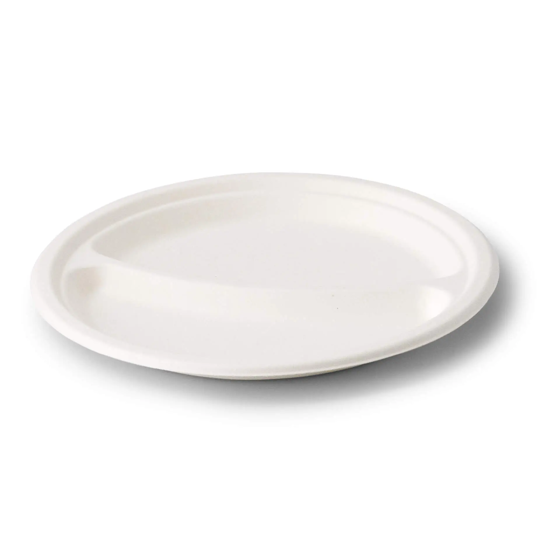 Ø 26 cm, Sugarcane-menu plate, 3 compartments, round