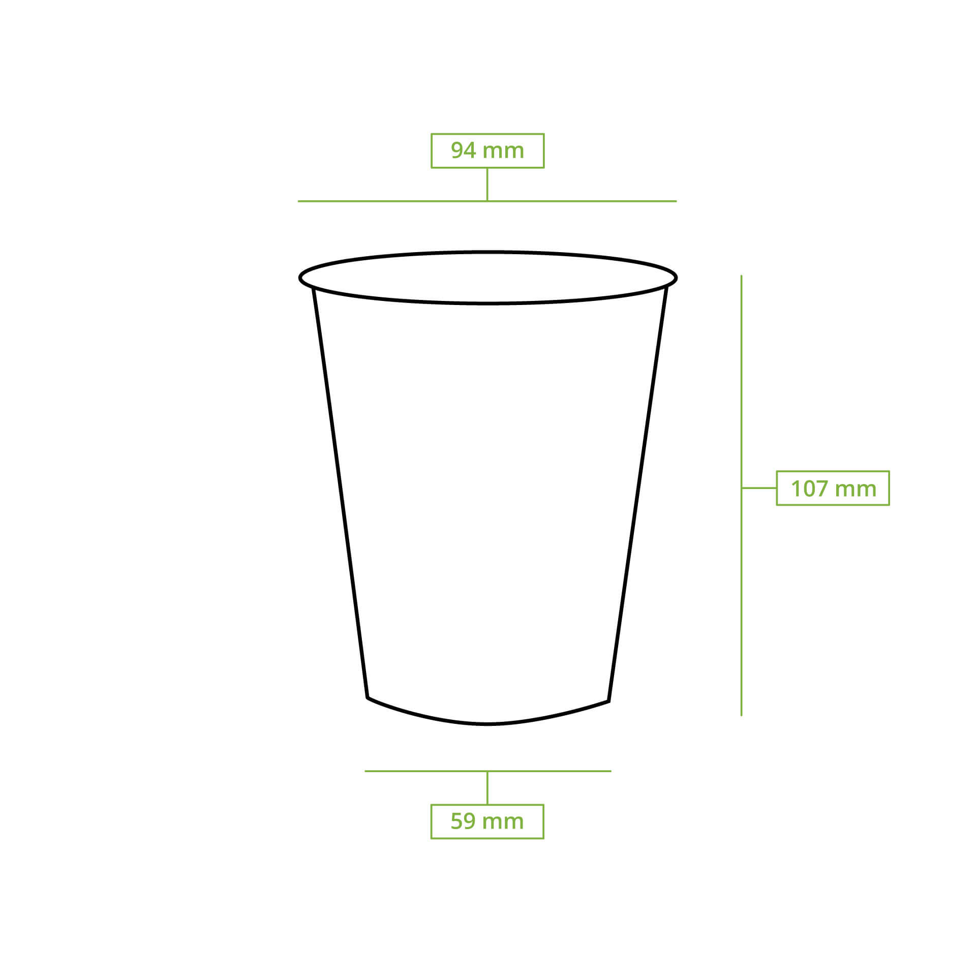 rPET-Klarbecher 300 ml / 12 oz, Ø 95 mm