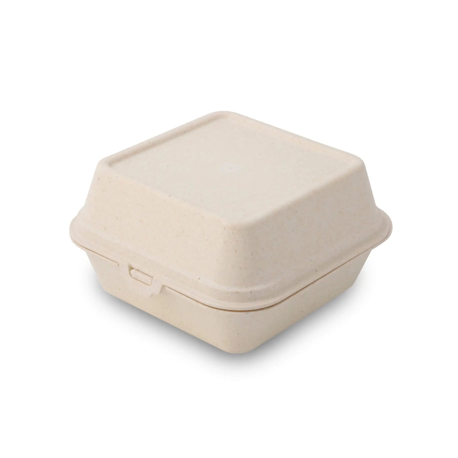 Mehrweg Burgerboxen "merways Box" 16 x 15 x 8,5 cm, Cashew / creme-weiß