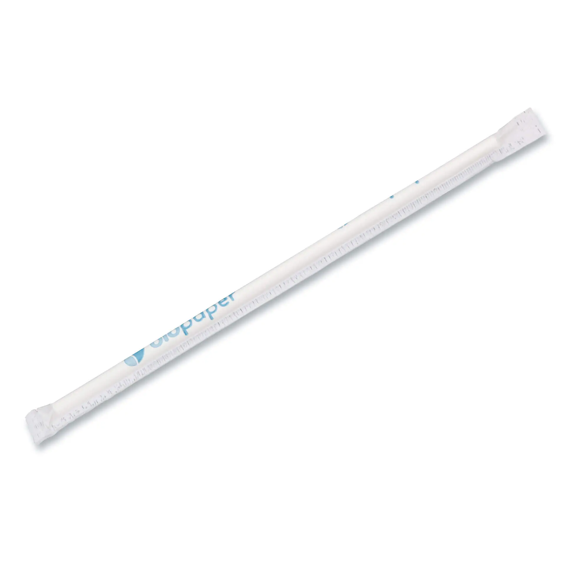 20 cm, Ø 0.5 cm Paper-straws, white, vertical splice, wrapped