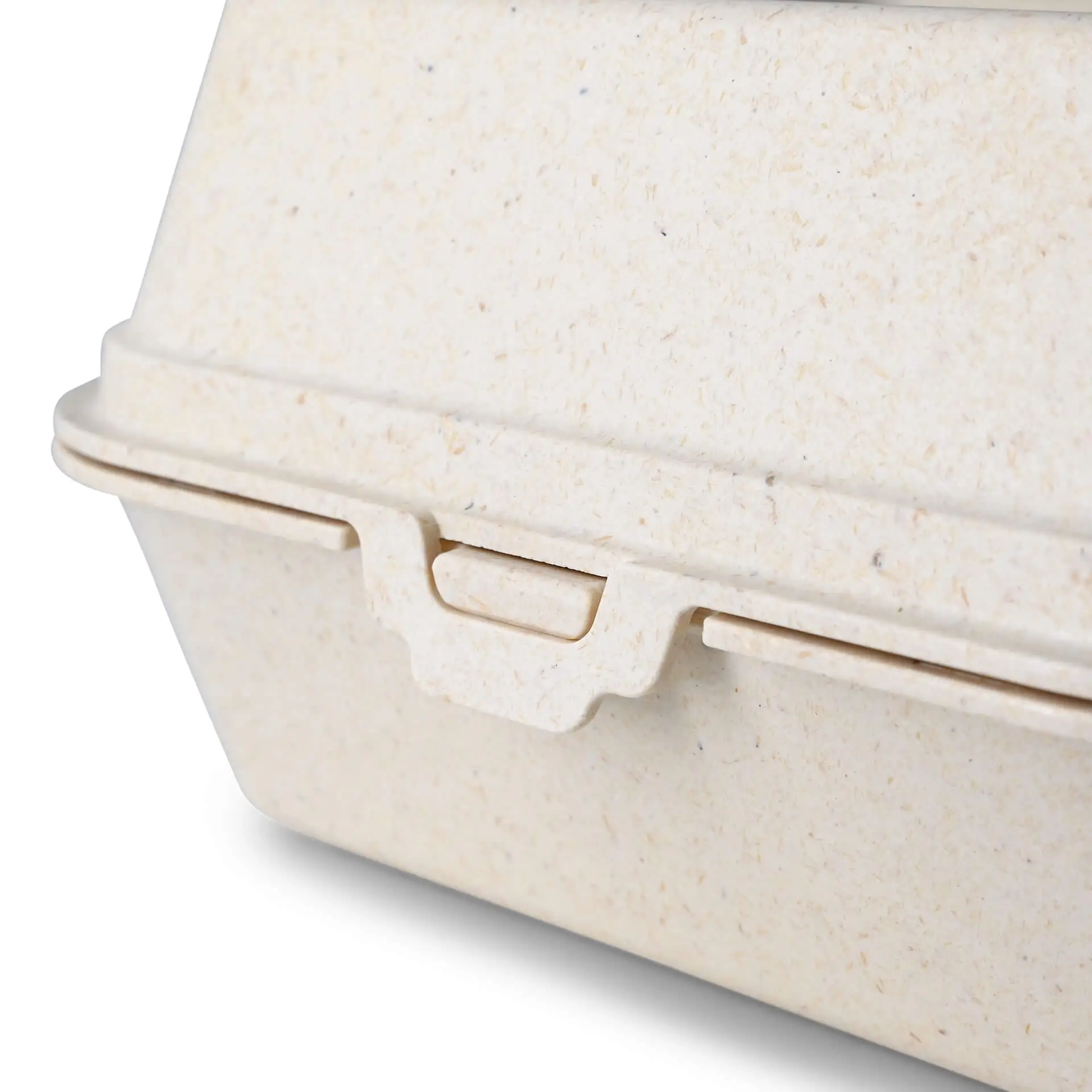 Mehrweg Burgerboxen "merways Box" 16 x 15 x 8,5 cm, Cashew / creme-weiß