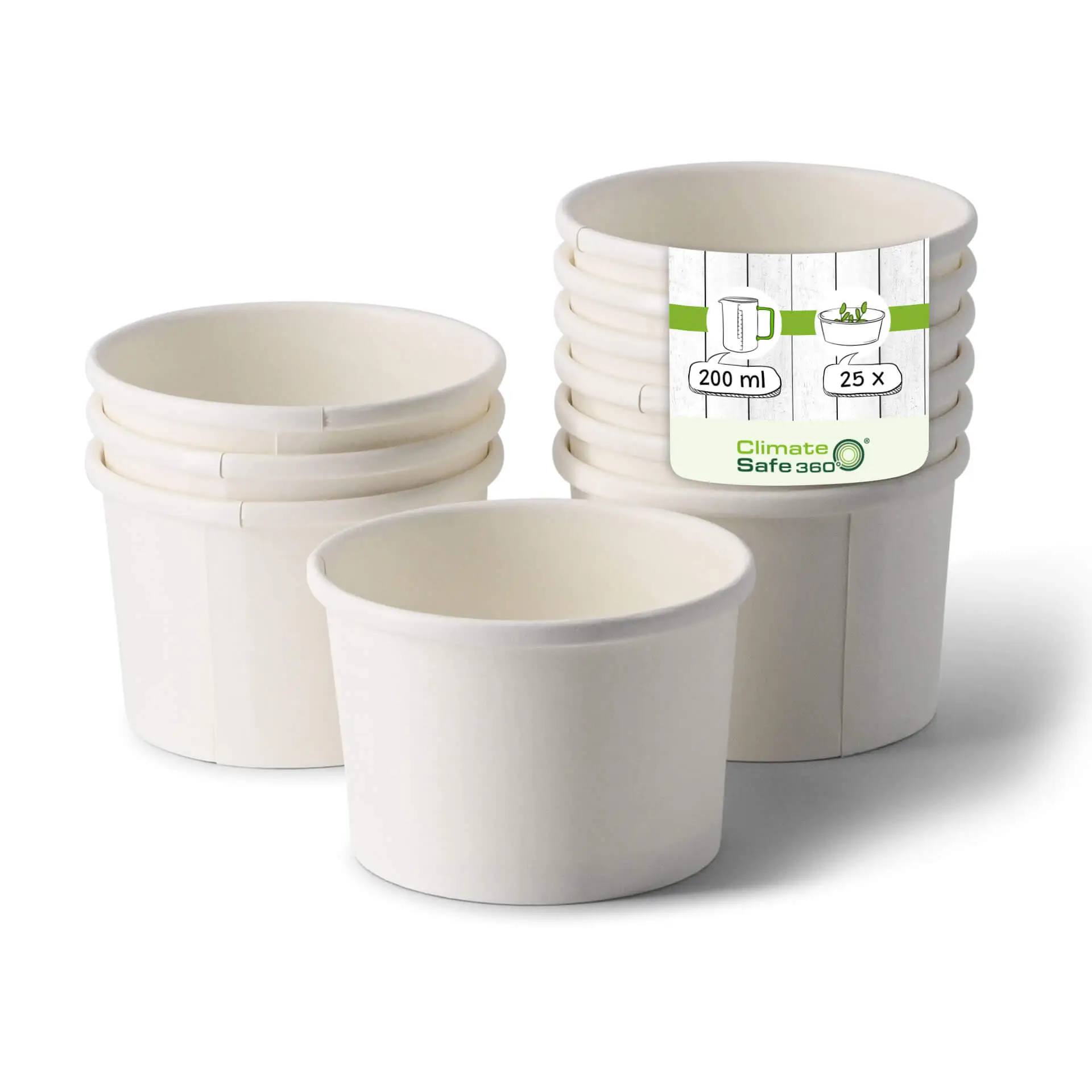 8 oz Cardboard Soup cups (Premium), Ø 90 mm, white