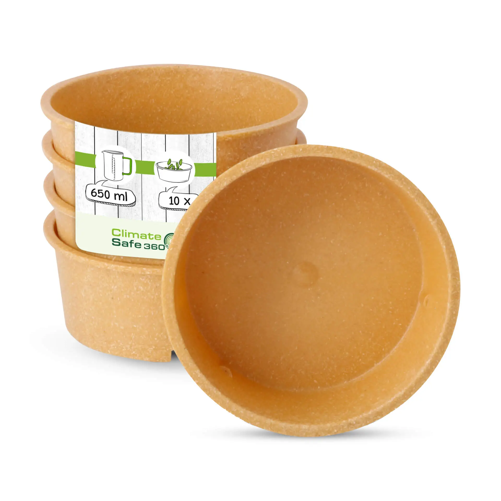 Reusable bowls "merways Bowl" 650 ml, Ø 150 mm, caramel / brown