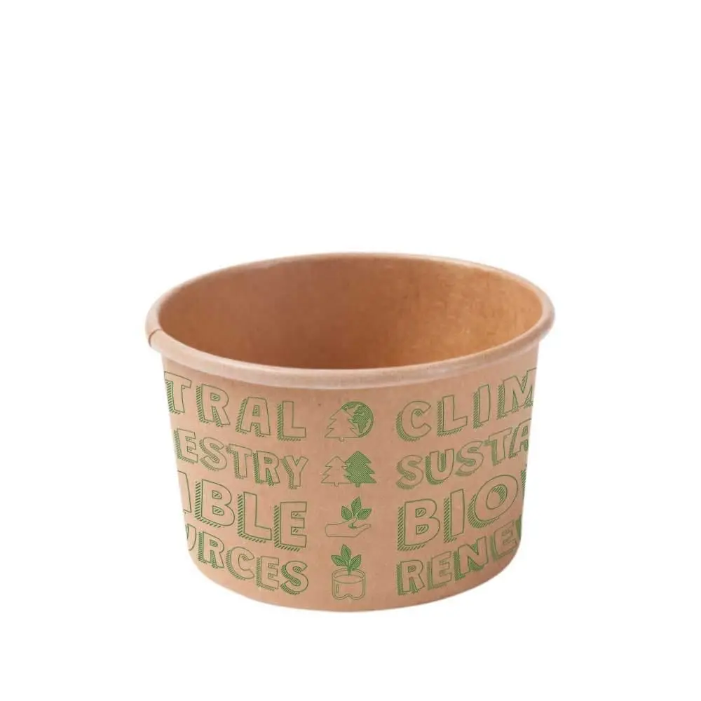 Paper- ice-cream cups 150 ml / 6 oz, unbleached, EcoUp