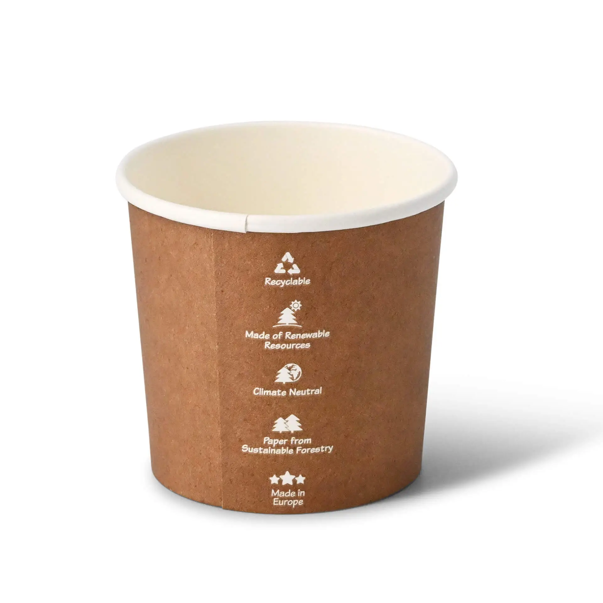 12 oz Cardboard Soup cups, Ø 91 mm, kraft, Icons