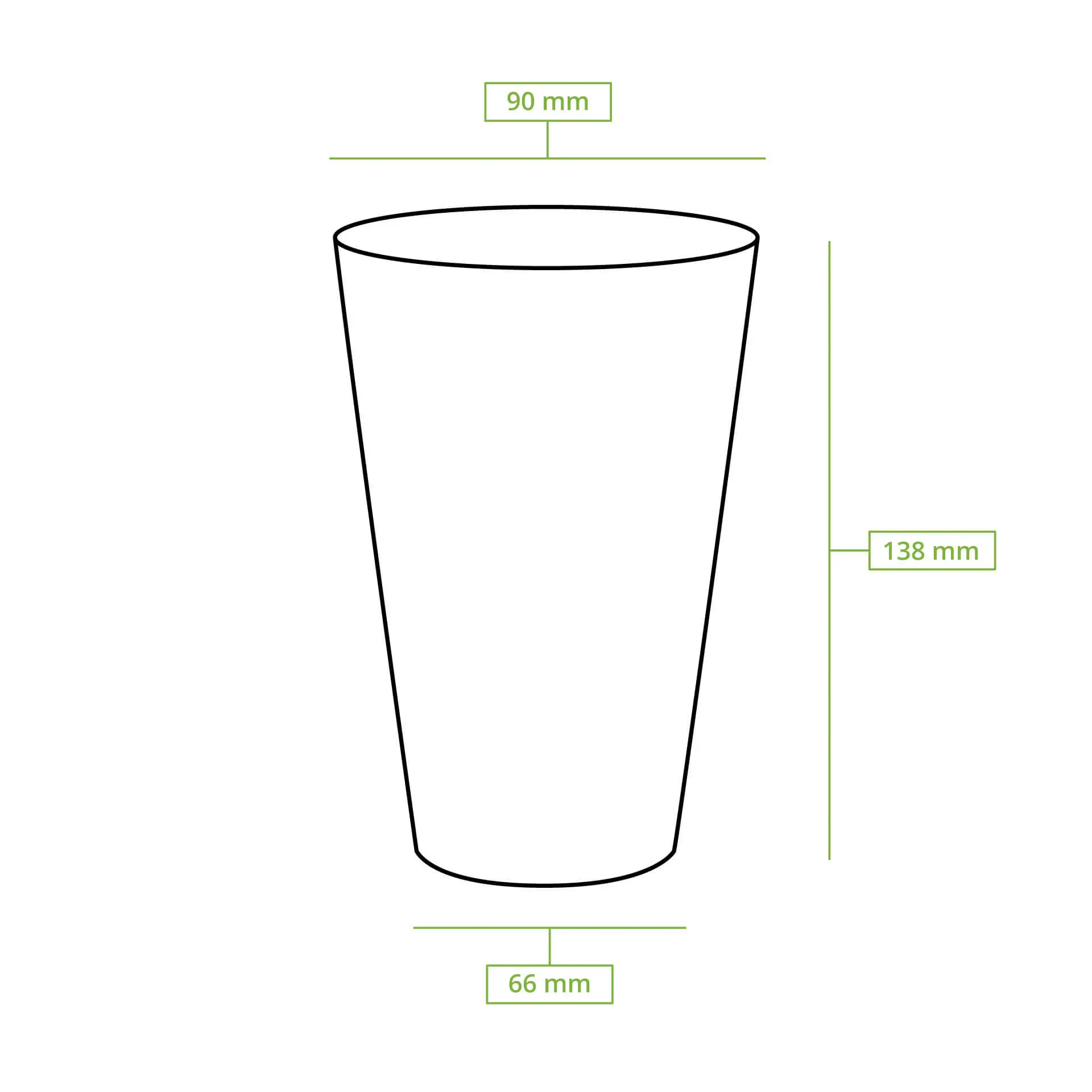 Mehrwegbecher 500 ml, Ø 90 mm, PP, transparent