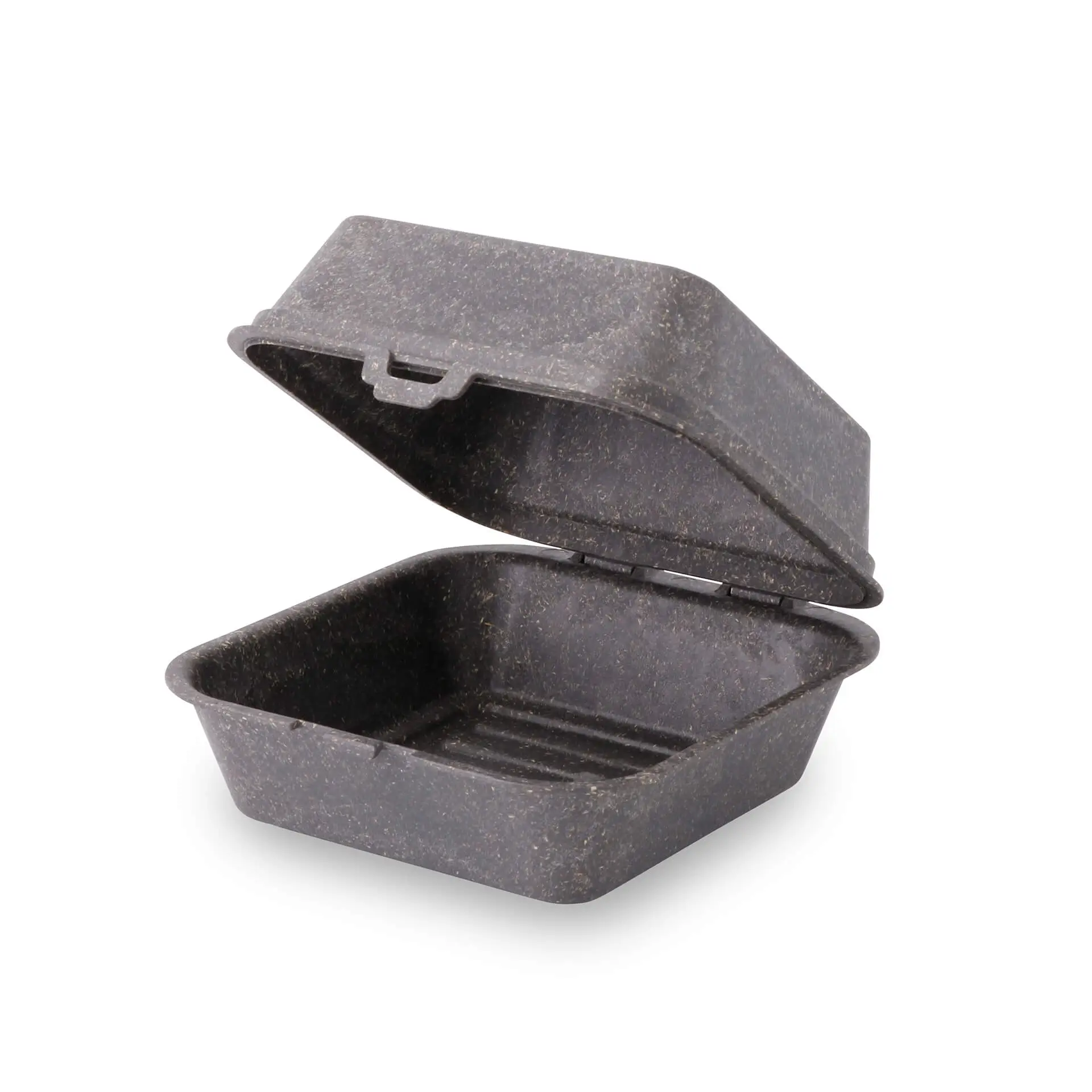 Reusable burger boxes "merways Box" 16 x 15 x 8.5 cm, pepper / grey