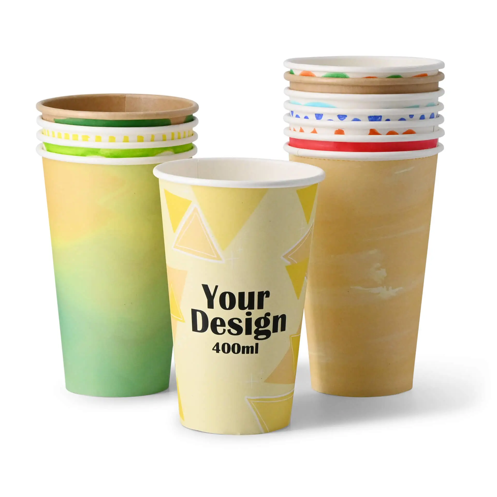 Printed take away coffee cups 400 ml / 16 oz, matt