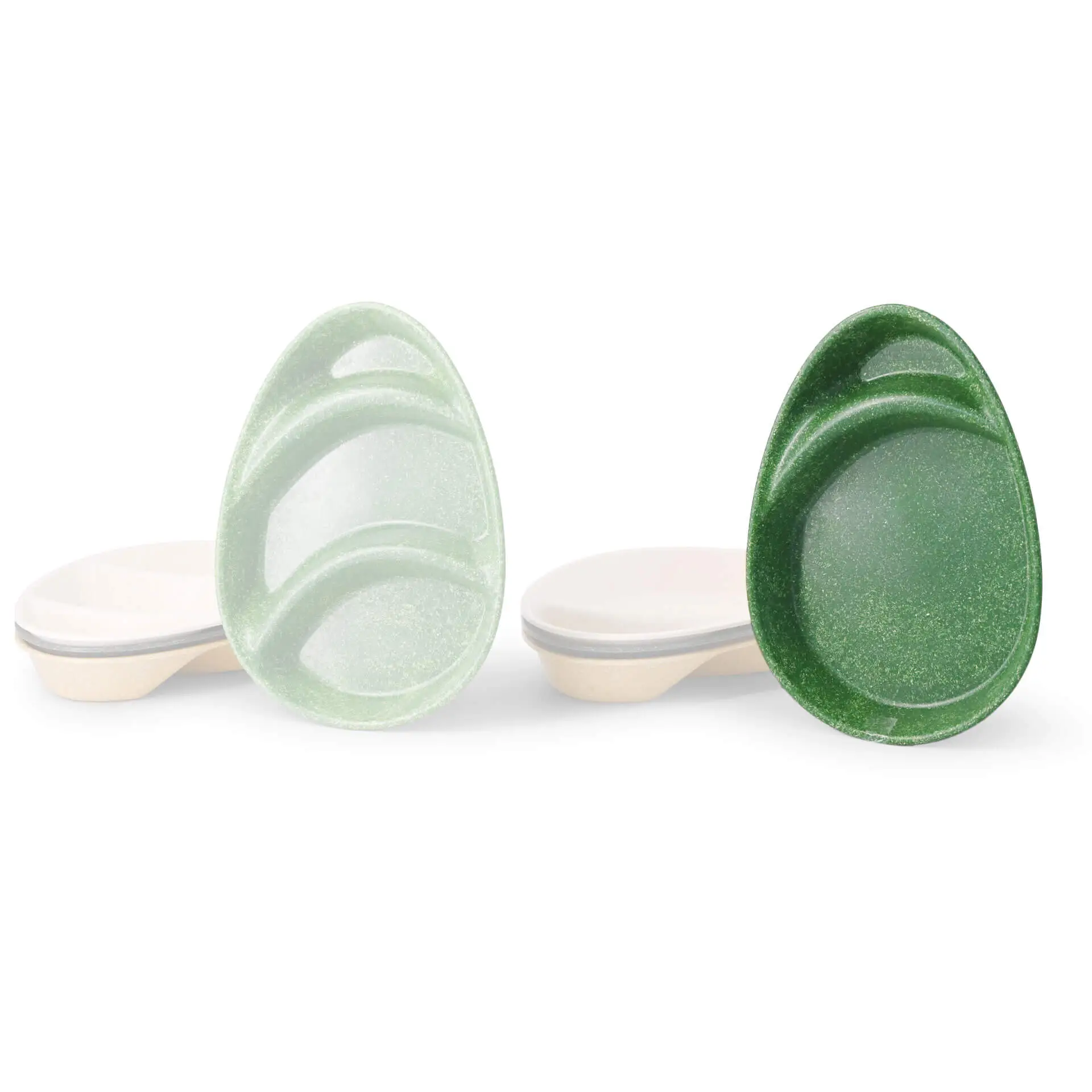 Reusable divided plates "merways Plate" 27.5 × 20 × 3.5 cm, 2 compartments, teardrop, dark green