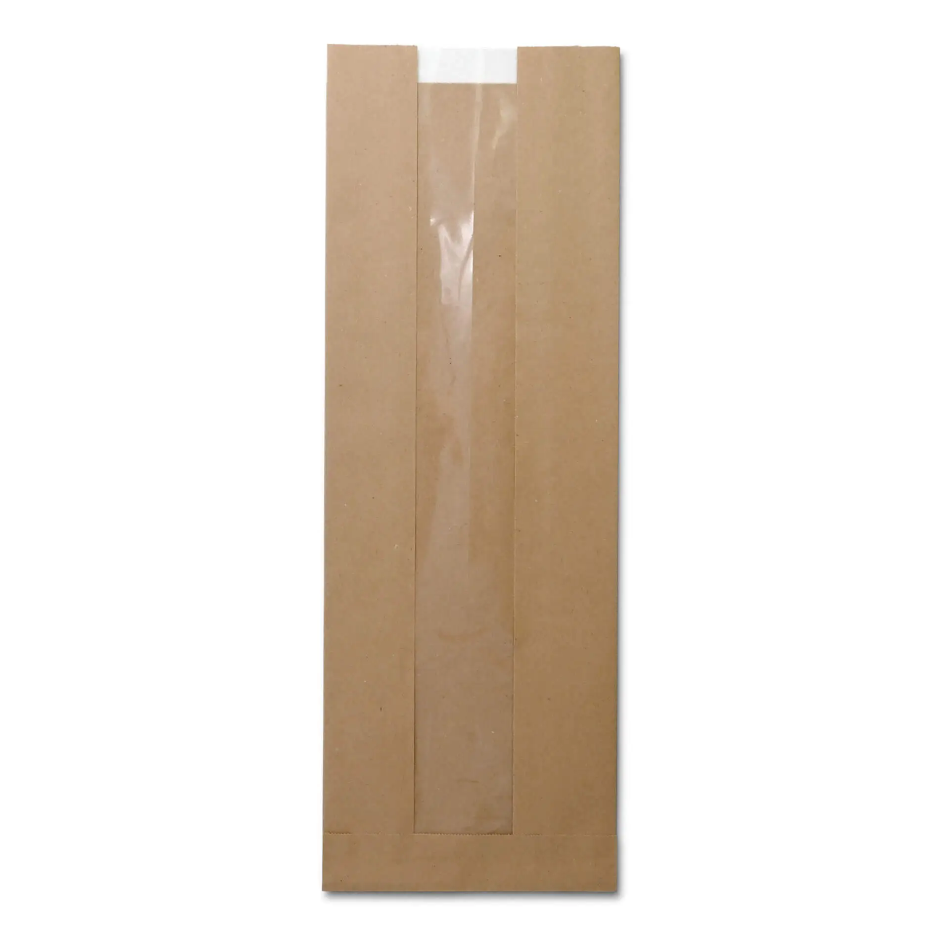 Paper-strip window bags M, 14 + 7 x 41 cm, kraft