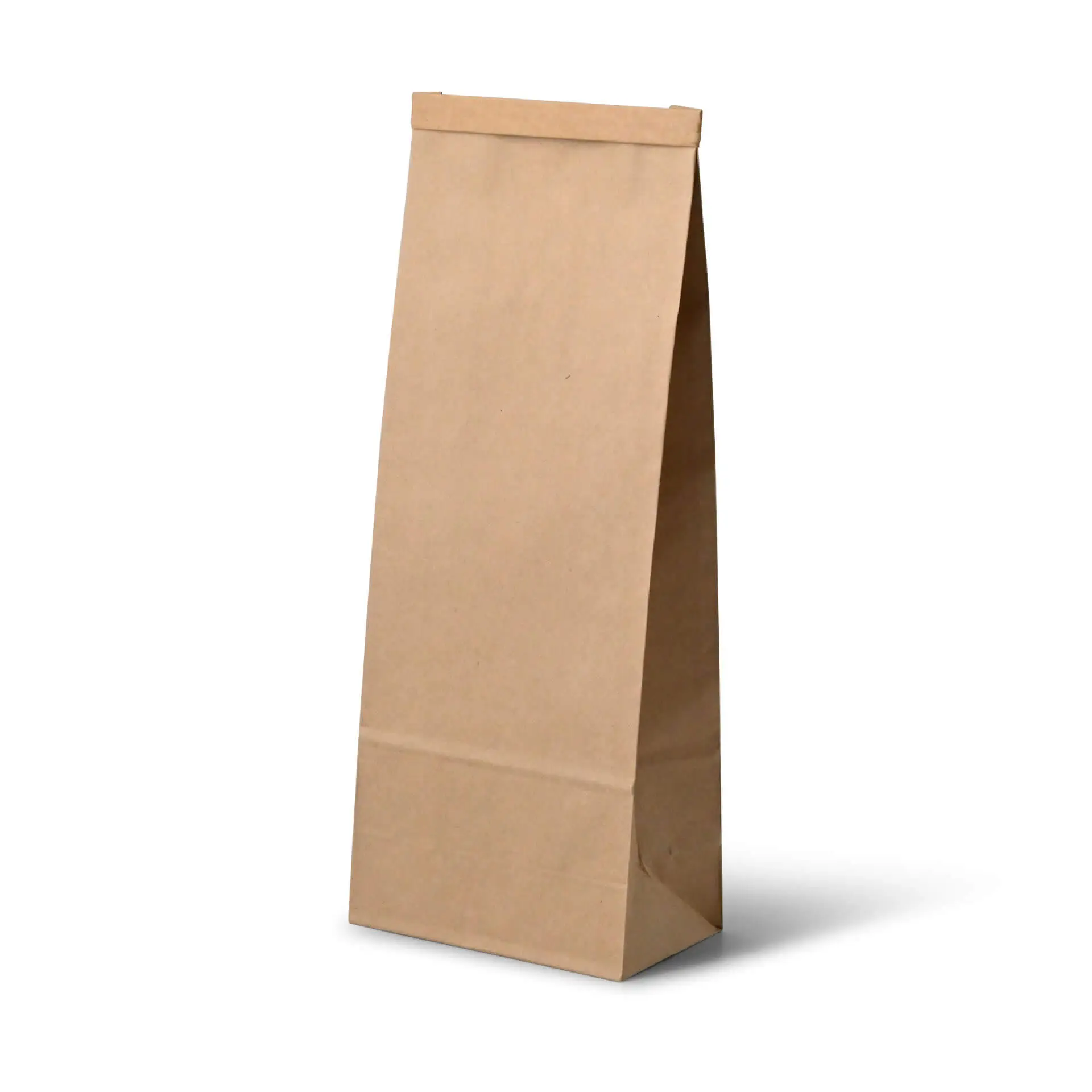 Block bottom bags L, 12.5 x 7,5 x 32.5 cm, PP-foil, brown, tin tie, kraft paper