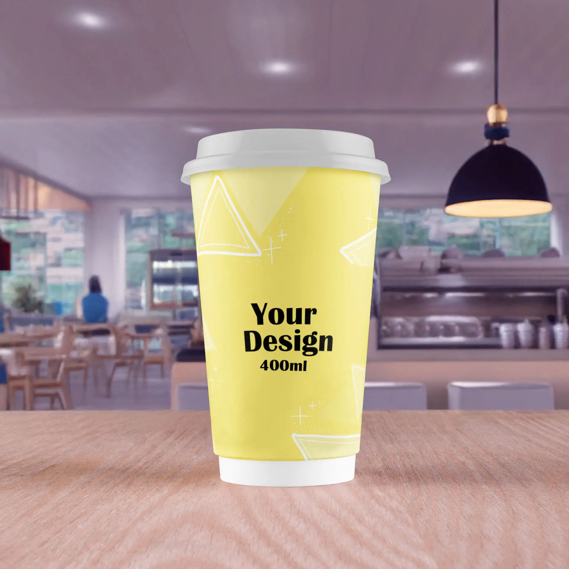 Printed take away coffee cups, double wall 400 ml / 16 oz, matt