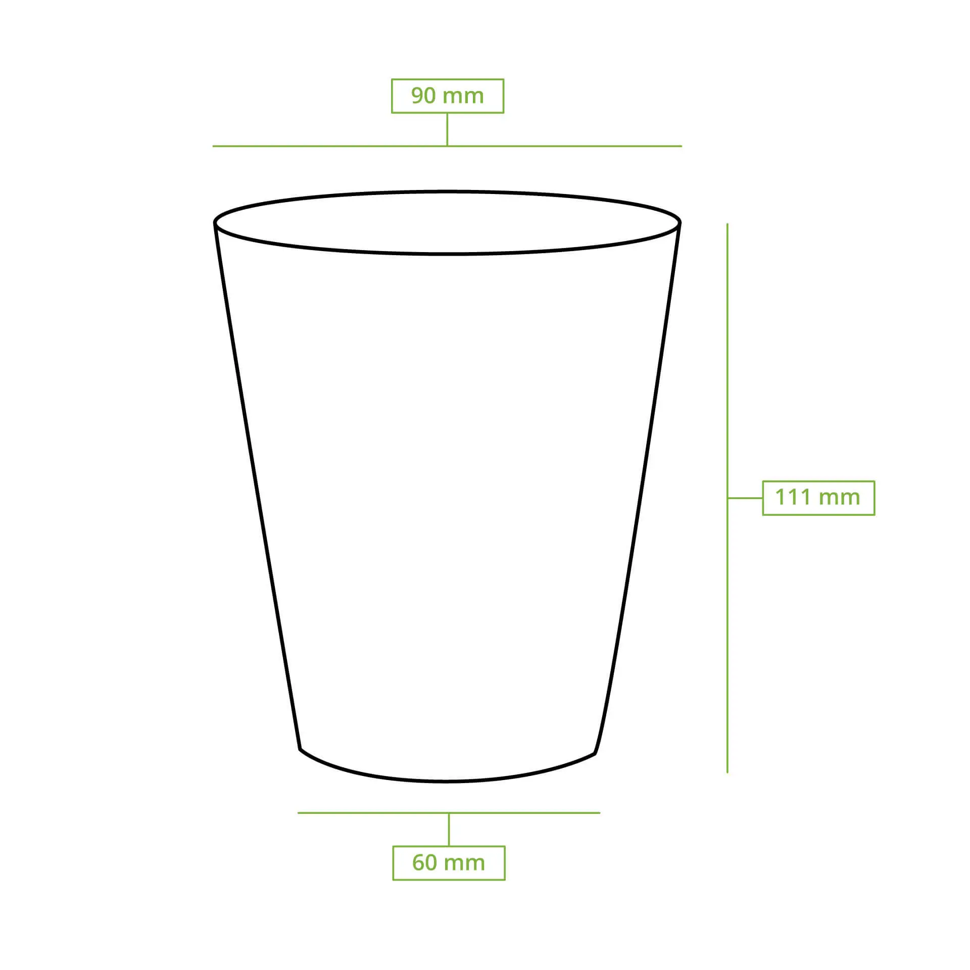 12 oz Paper cups single wall, Ø 90 mm, white