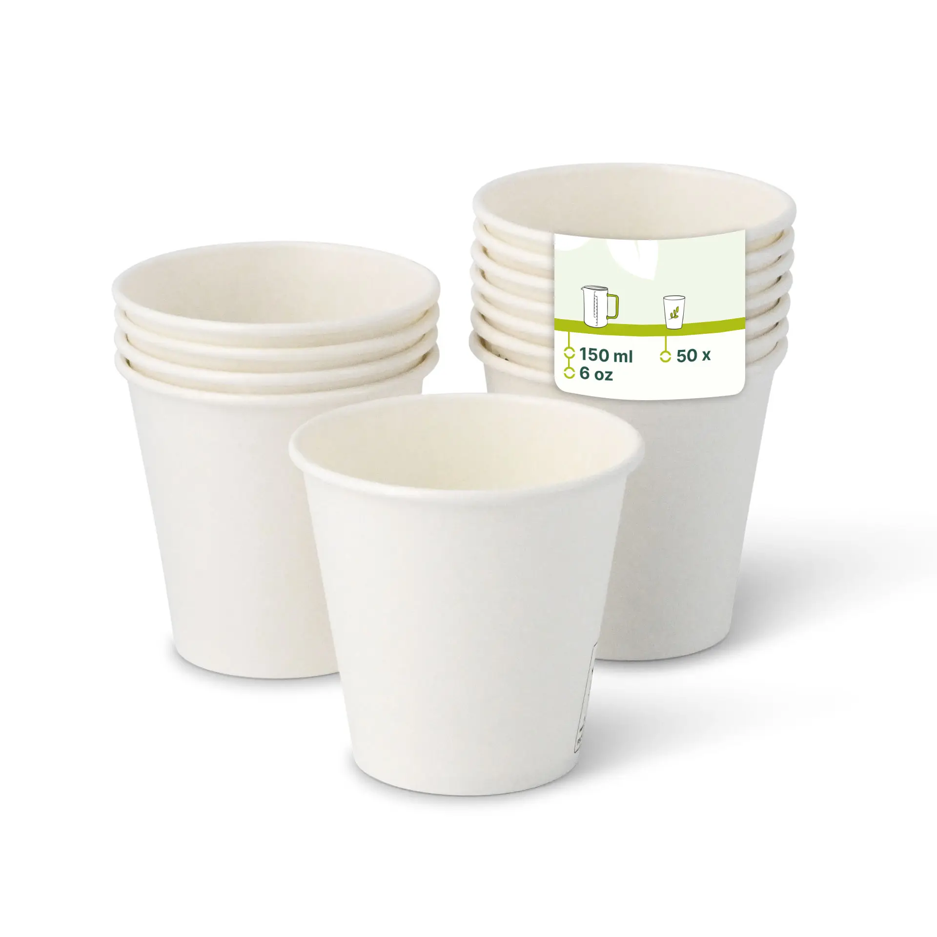 6 oz Paper cups single wall, Ø 80 mm, white