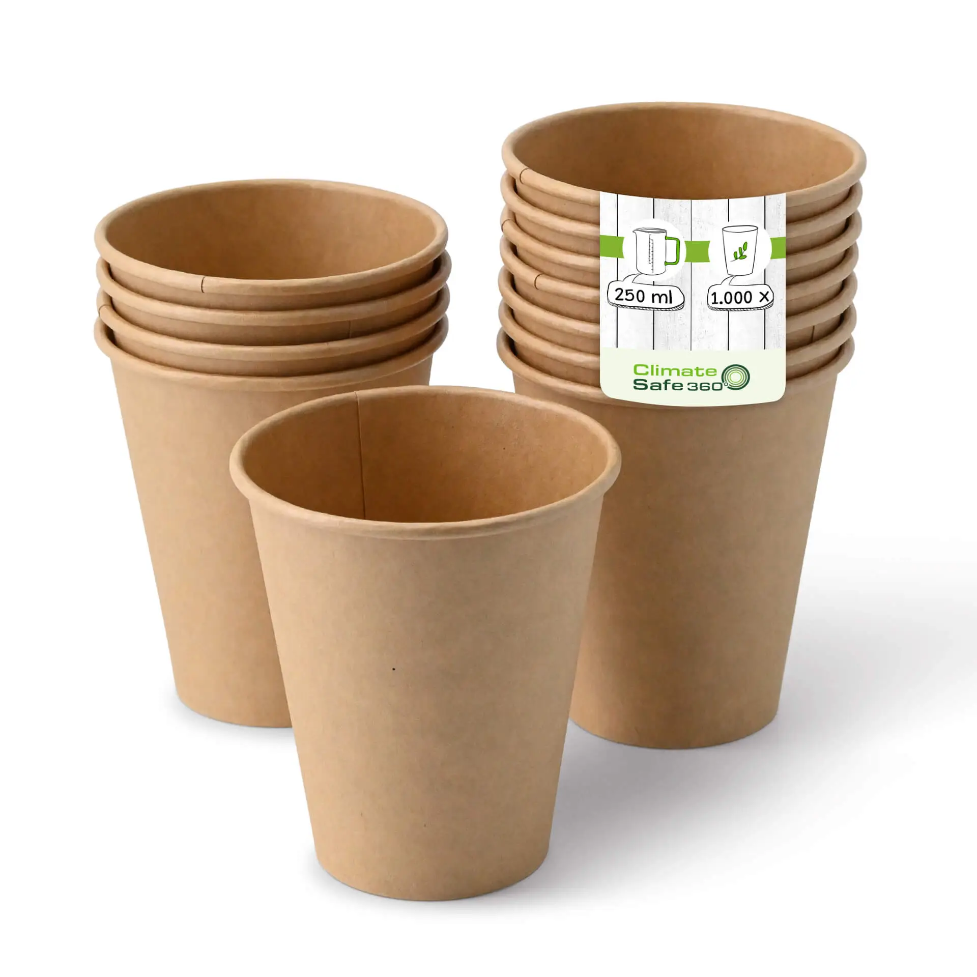 Paper cups 250 ml / 10 oz, Ø 90 mm, unbleached