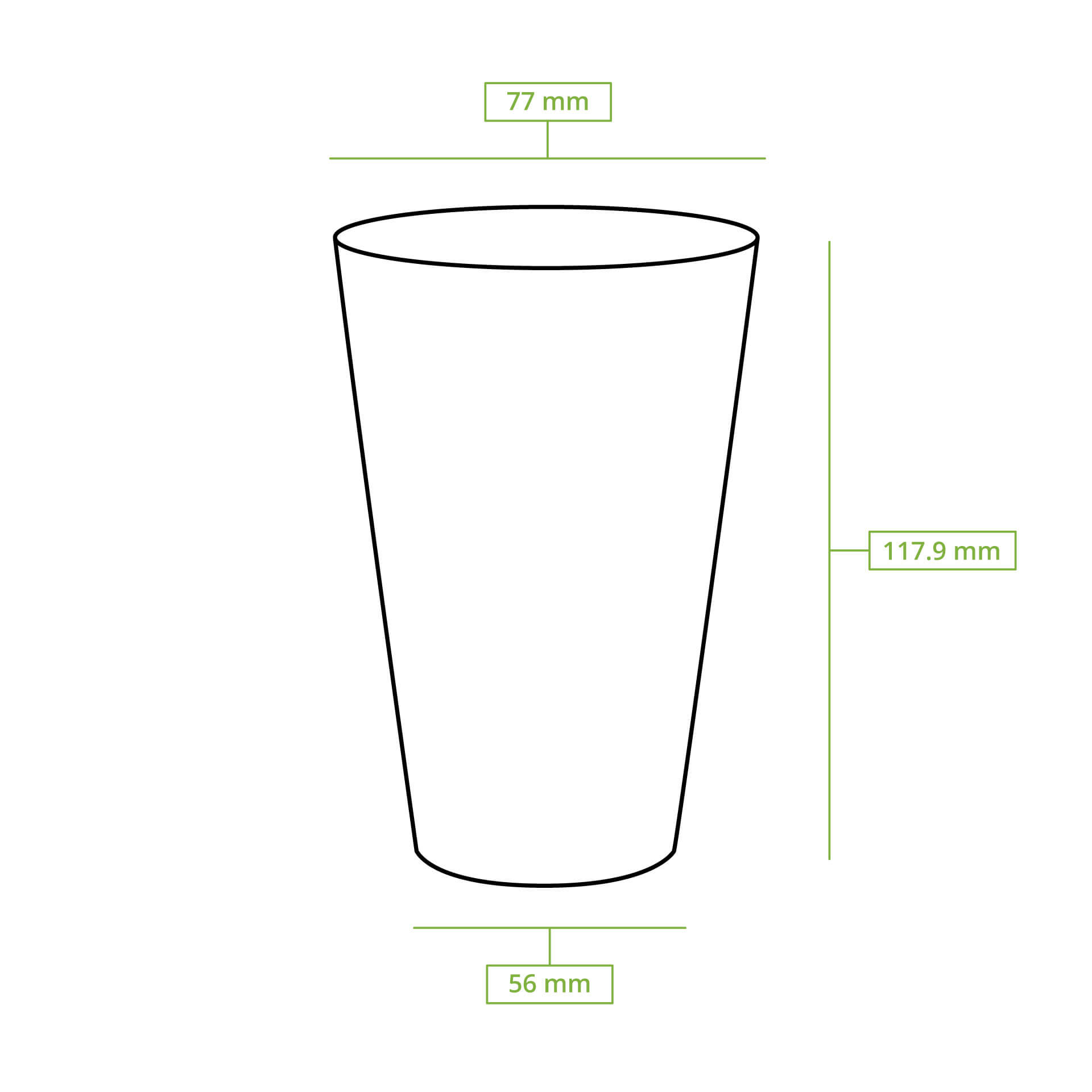 Mehrwegbecher 300 ml, Ø 77 mm, PP, transparent