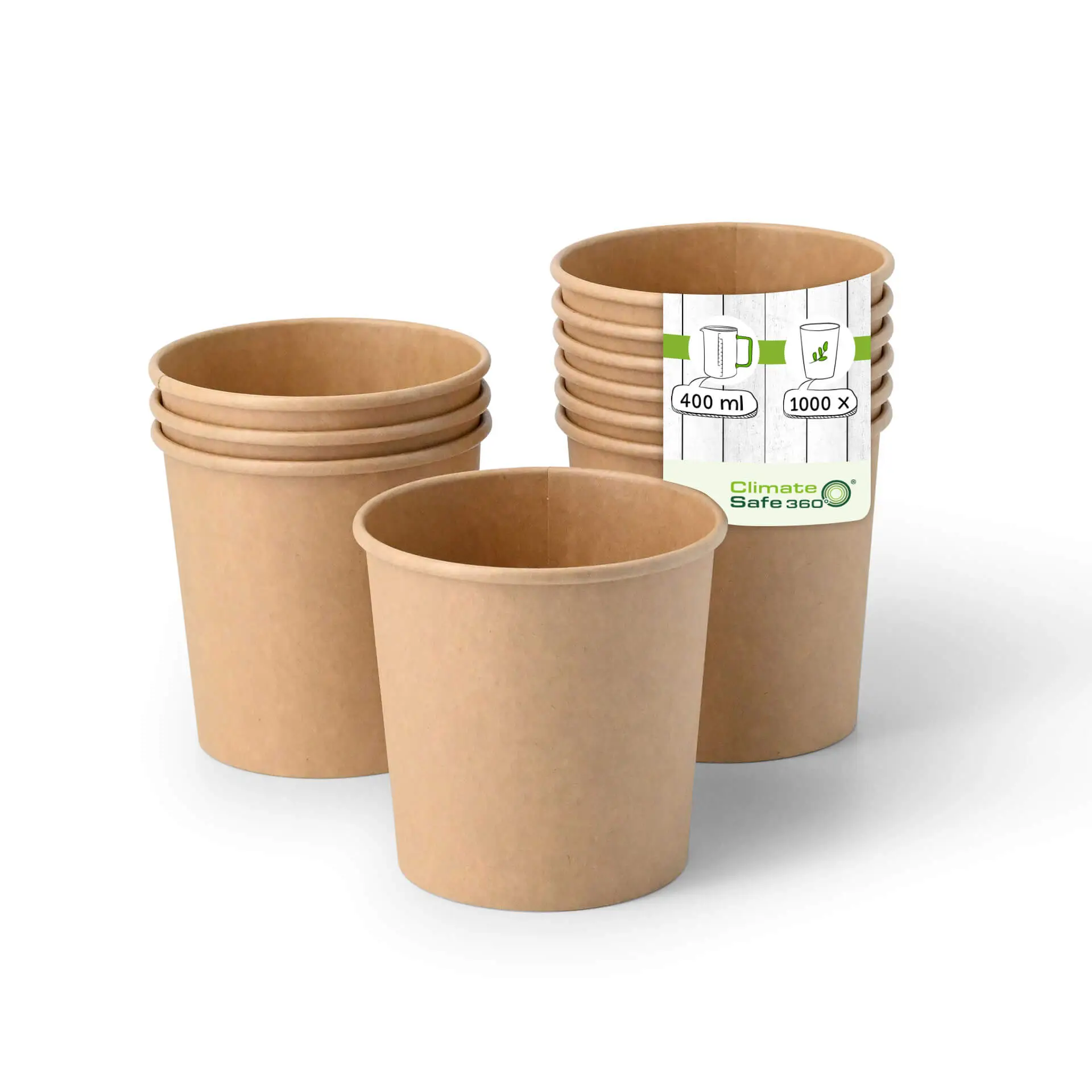 12 oz, max. 14 oz Paper-ice-cream cups XL, Ø 92 mm, brown