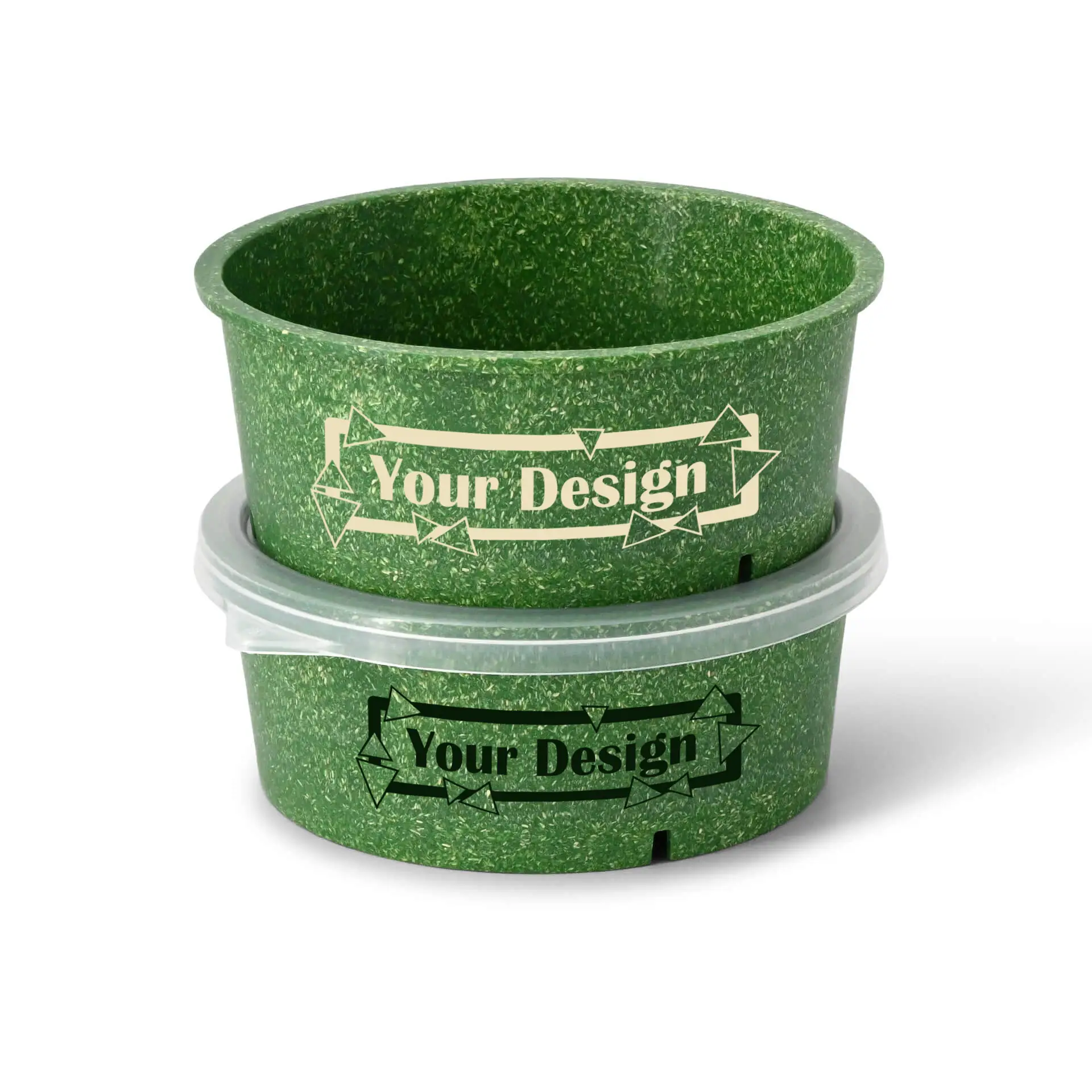 Reusable bowl printing "merways Bowl" 650 ml, Ø 150 mm, spinach / dark green