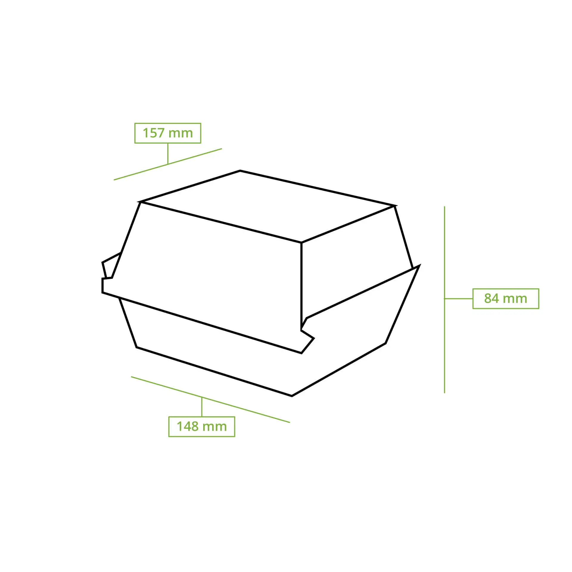 Mehrweg Burgerboxen "merways Box" 16 x 15 x 8,5 cm, Karamell / braun