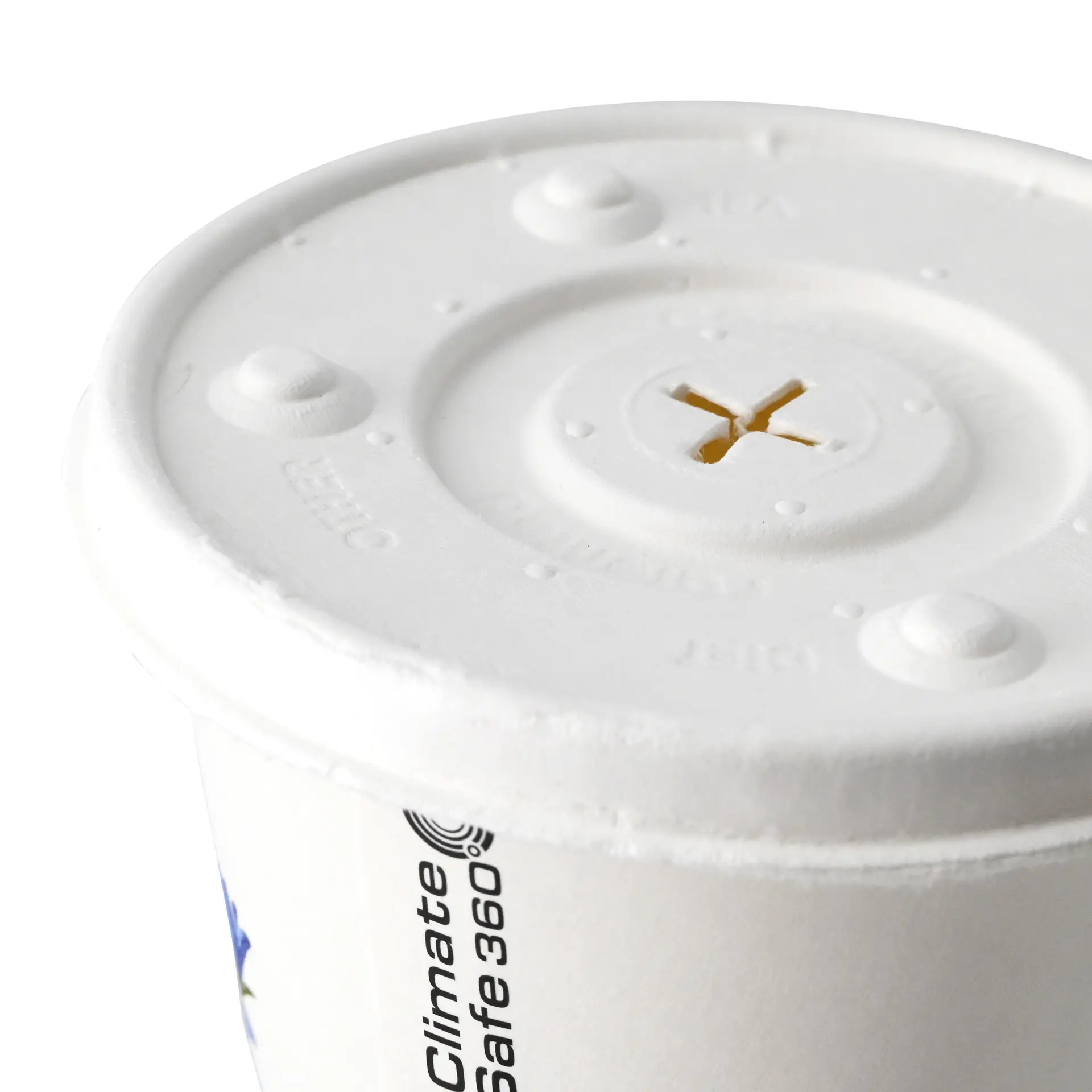 Cardboard-flat lids  Ø 90 mm, white, straw hole