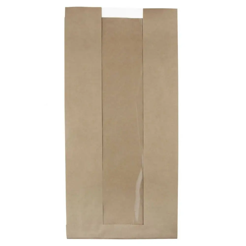 Kraft bags with window L 20 11 x 41 cm kraft