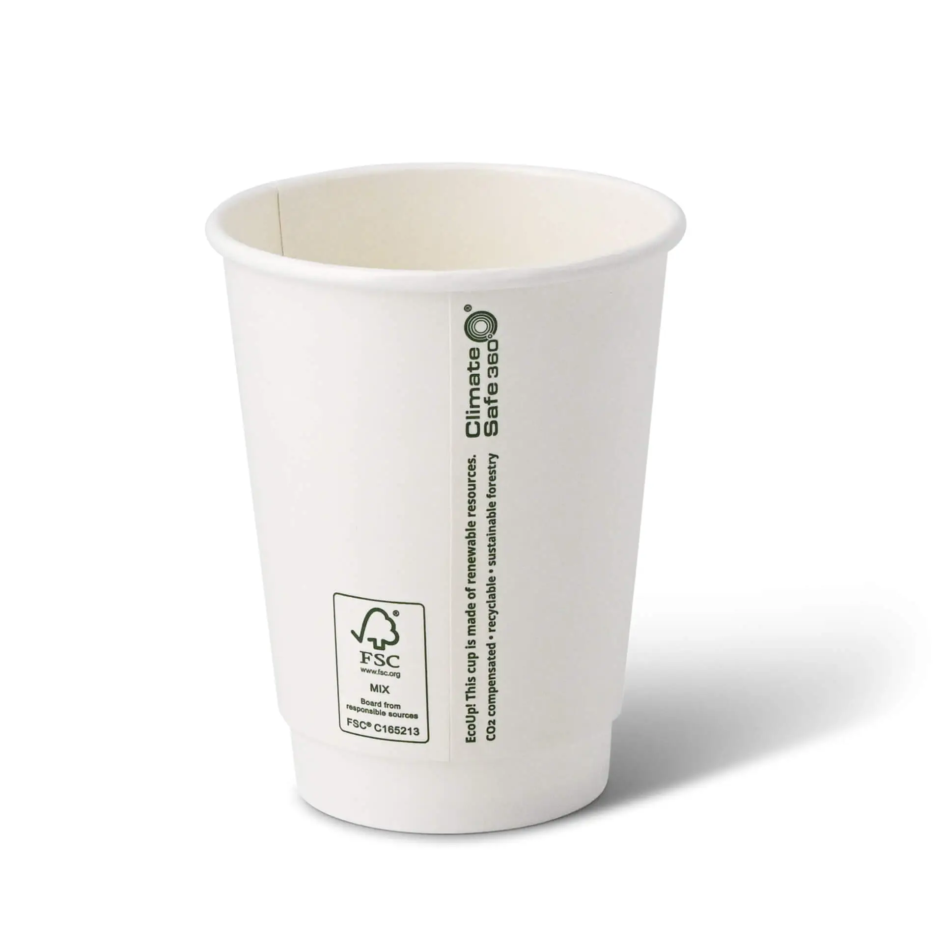 Kaffee to go Becher, Pappe, 300 ml / 12 oz, Ø 90 mm, weiß