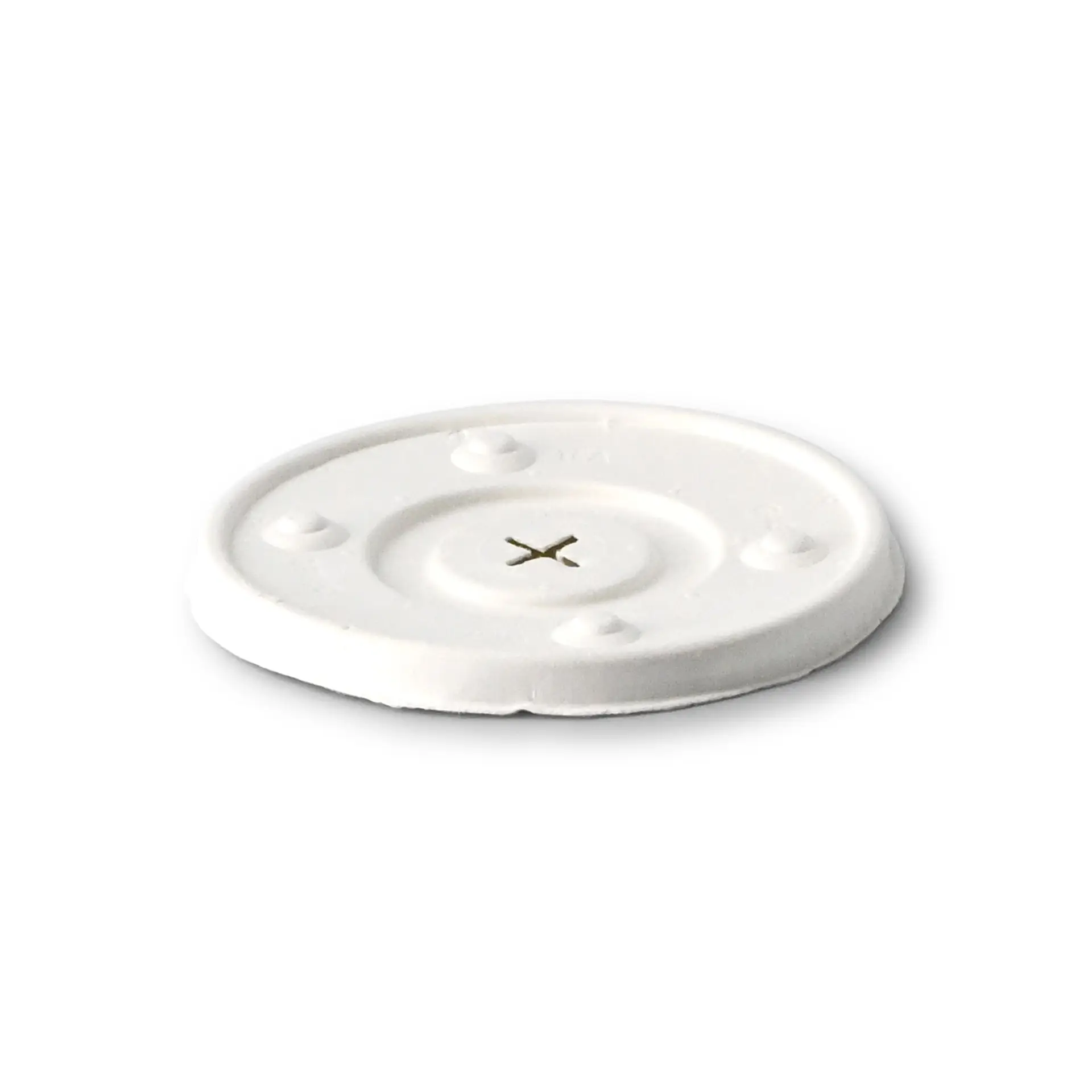 Cardboard-flat lids  Ø 90 mm, white, straw hole