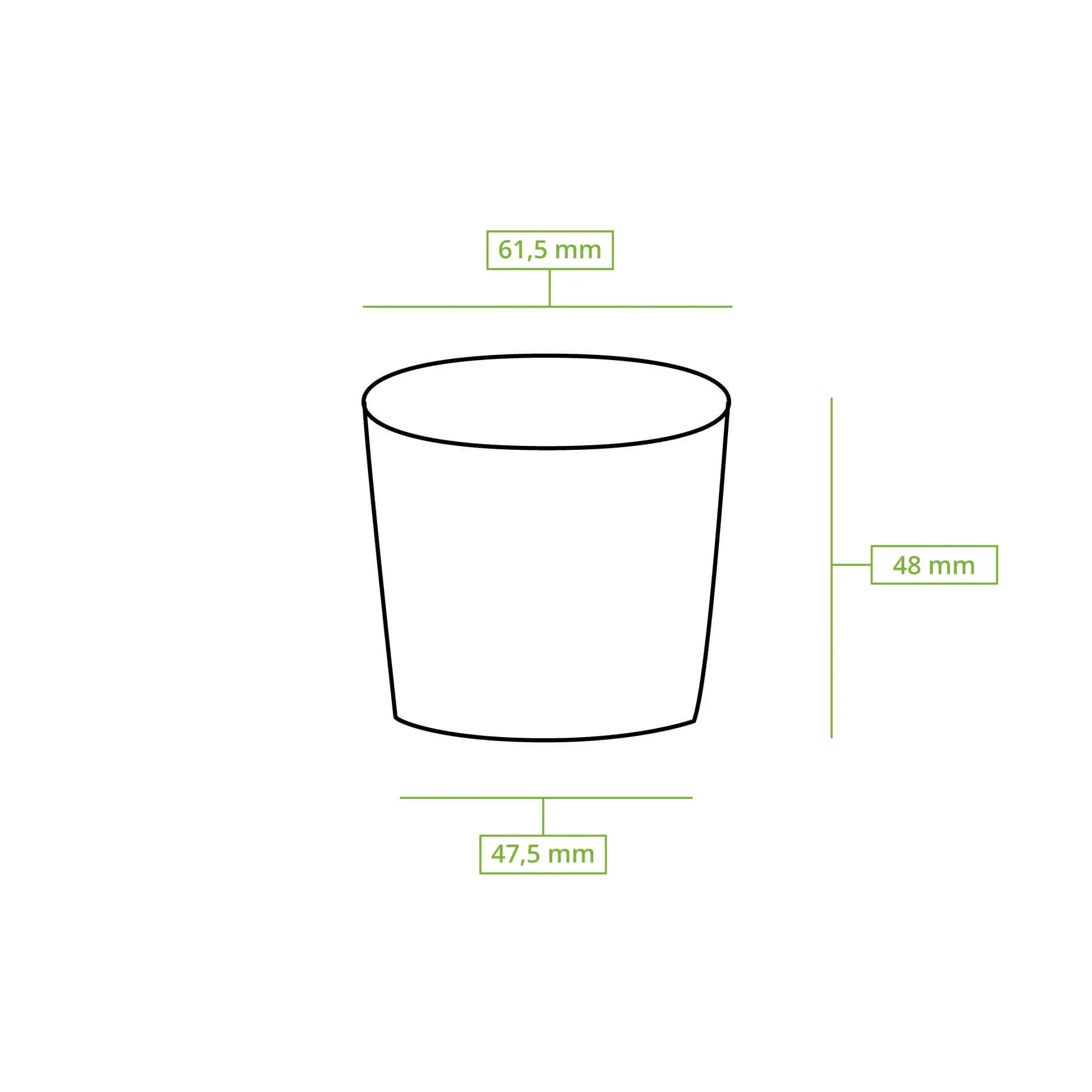 Portionsbecher aus Pappe 50 ml, Ø 62 mm, ungebleicht