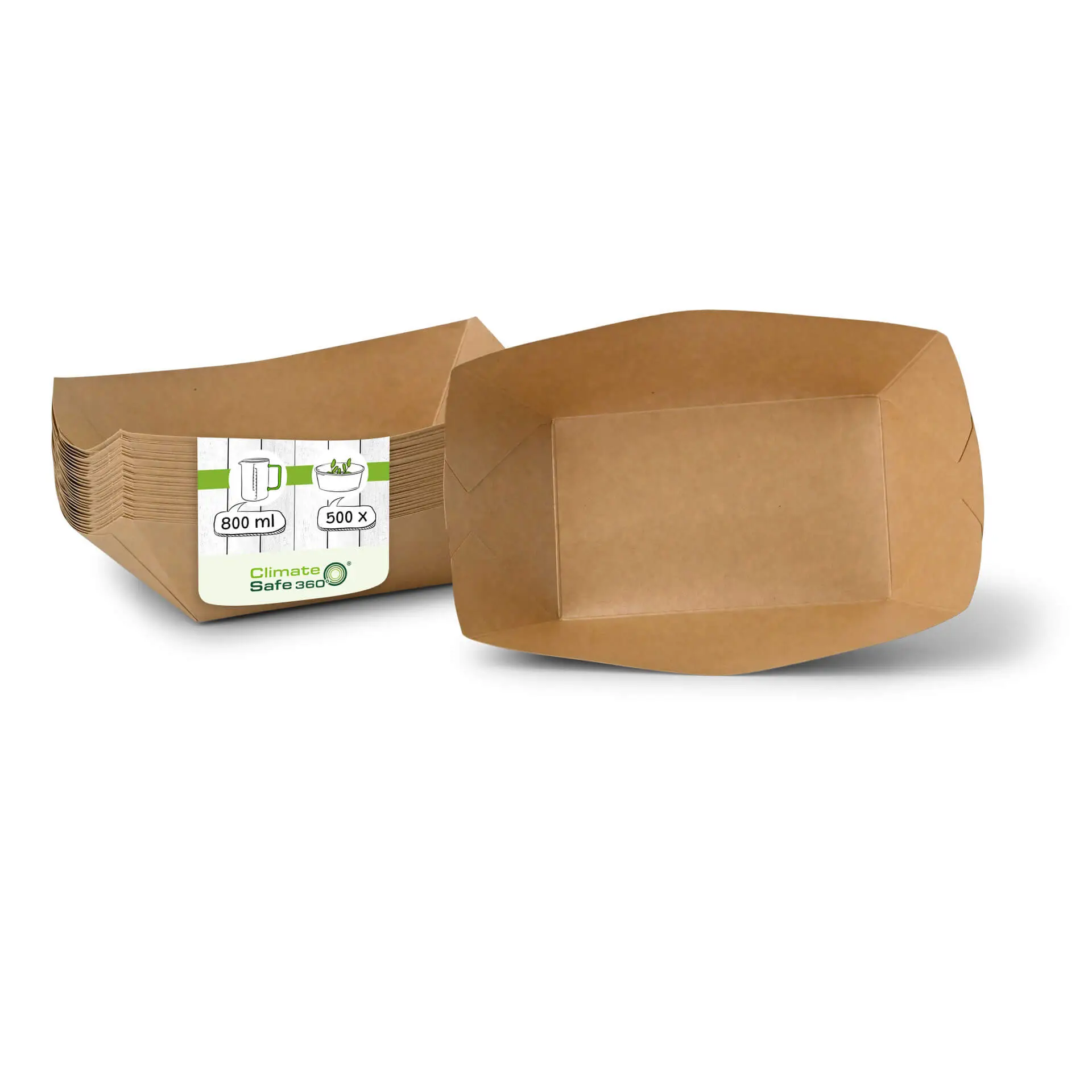 Cardboard-snack trays 800 ml, 21,5 x 16 x 5 cm, brown