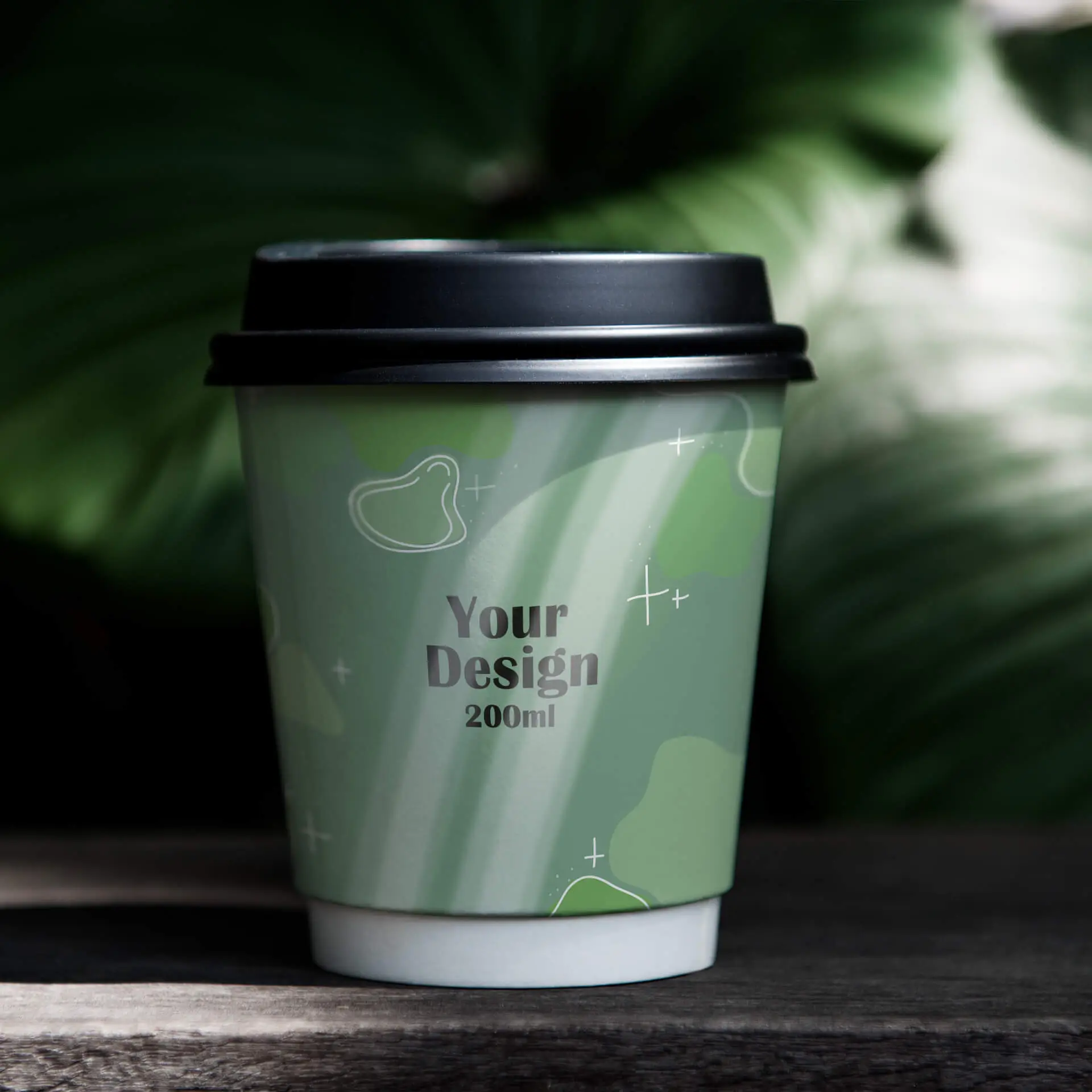 Printed take away coffee cups, double wall 8 oz, glossy