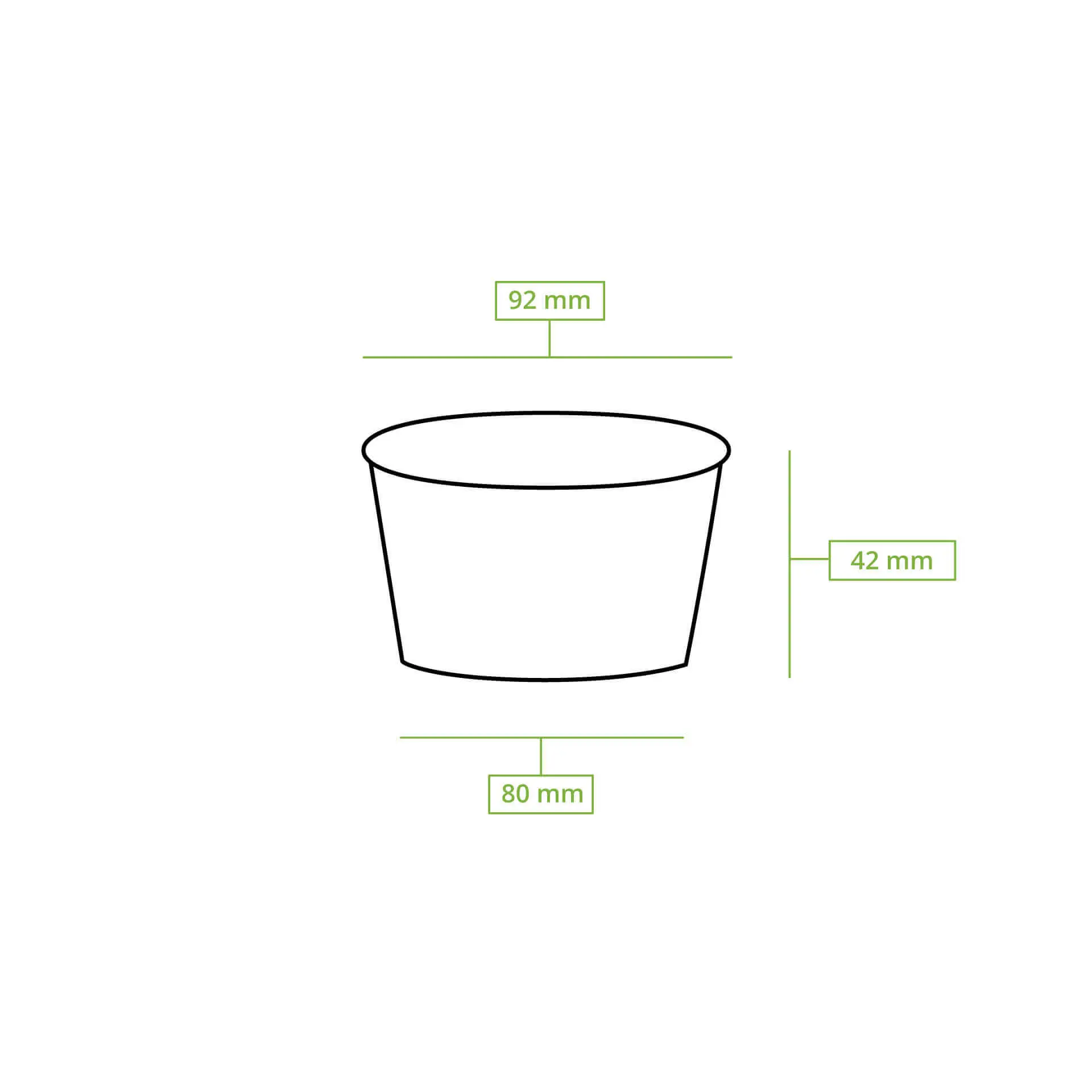 Eisbecher Pappe XS (beschichtet) 100 ml, max. 180 ml, Ø 92 mm, braun