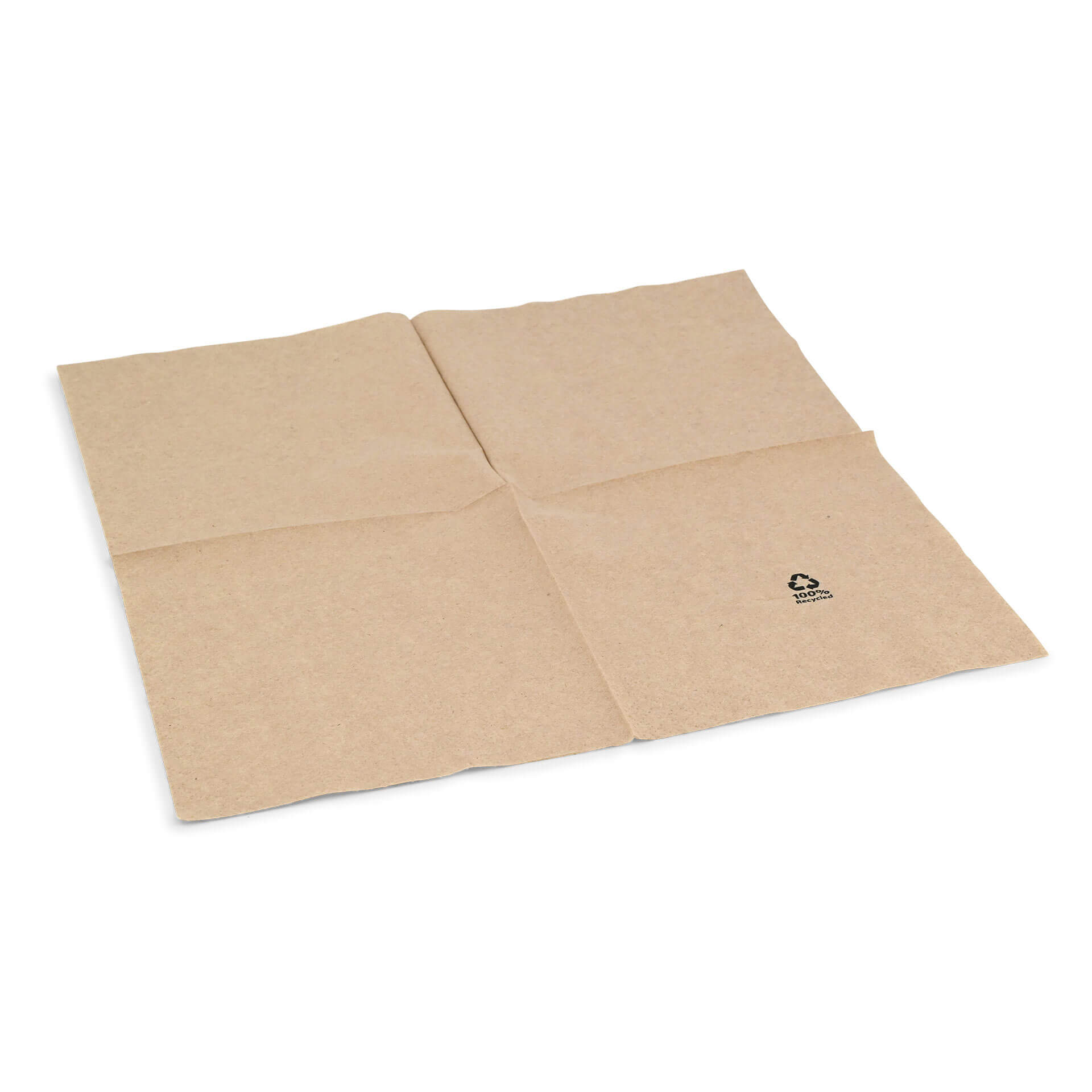 Servietten aus recyceltem Papier 33 x 33 cm, 2-lagig, 1/4 Falz, ungebleicht