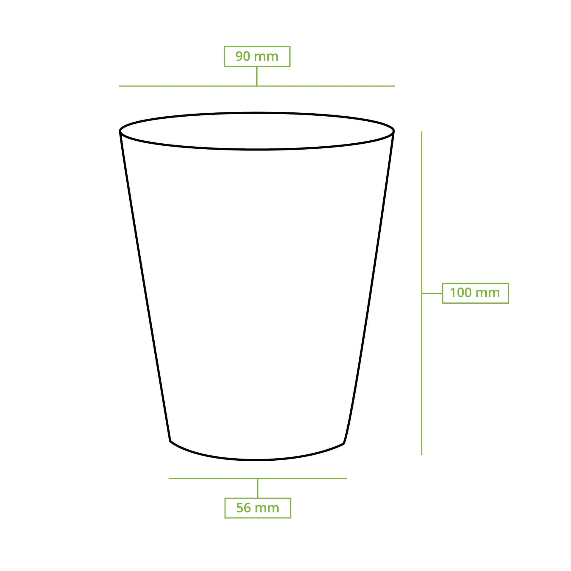 Pappbecher (beschichtet) 250 ml / 10 oz, Ø 90 mm, weiß