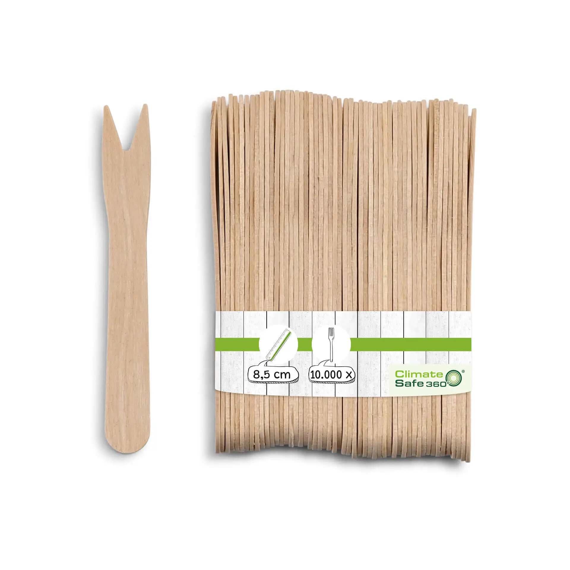 Wooden-chip forks, 8.5 cm