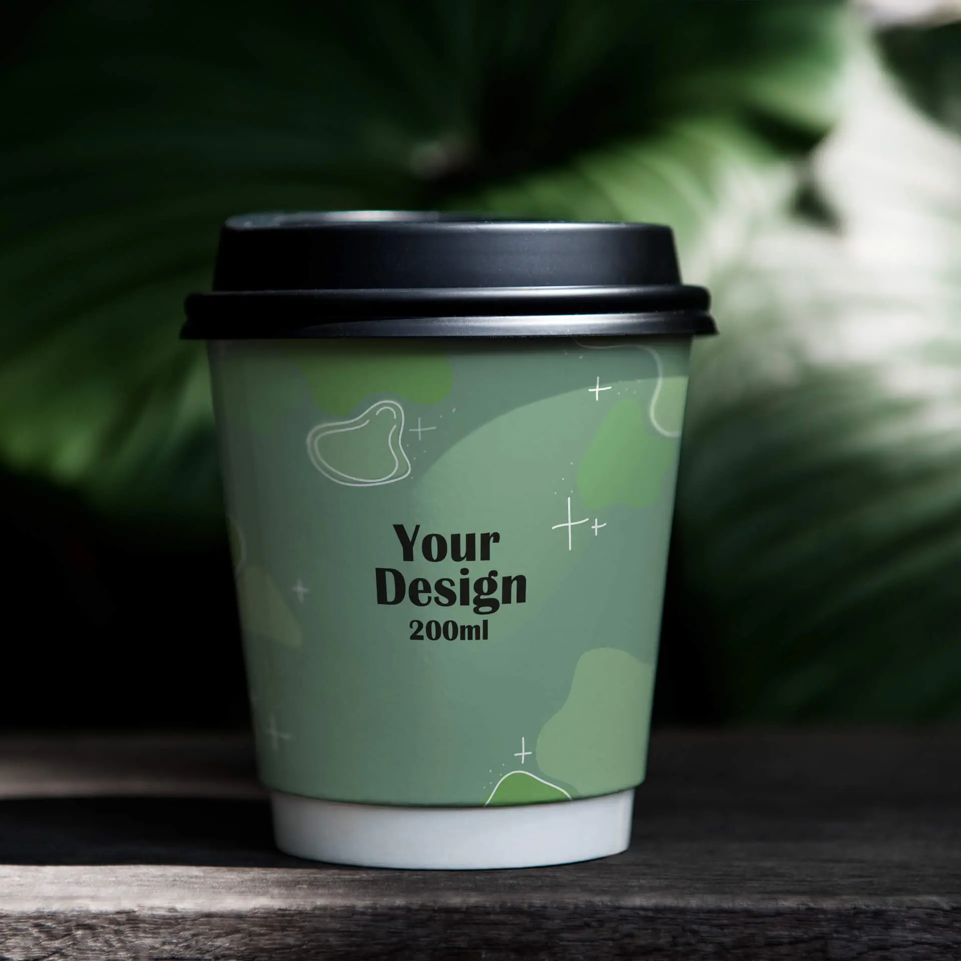 Printed take away coffee cups, double wall 8 oz, matt